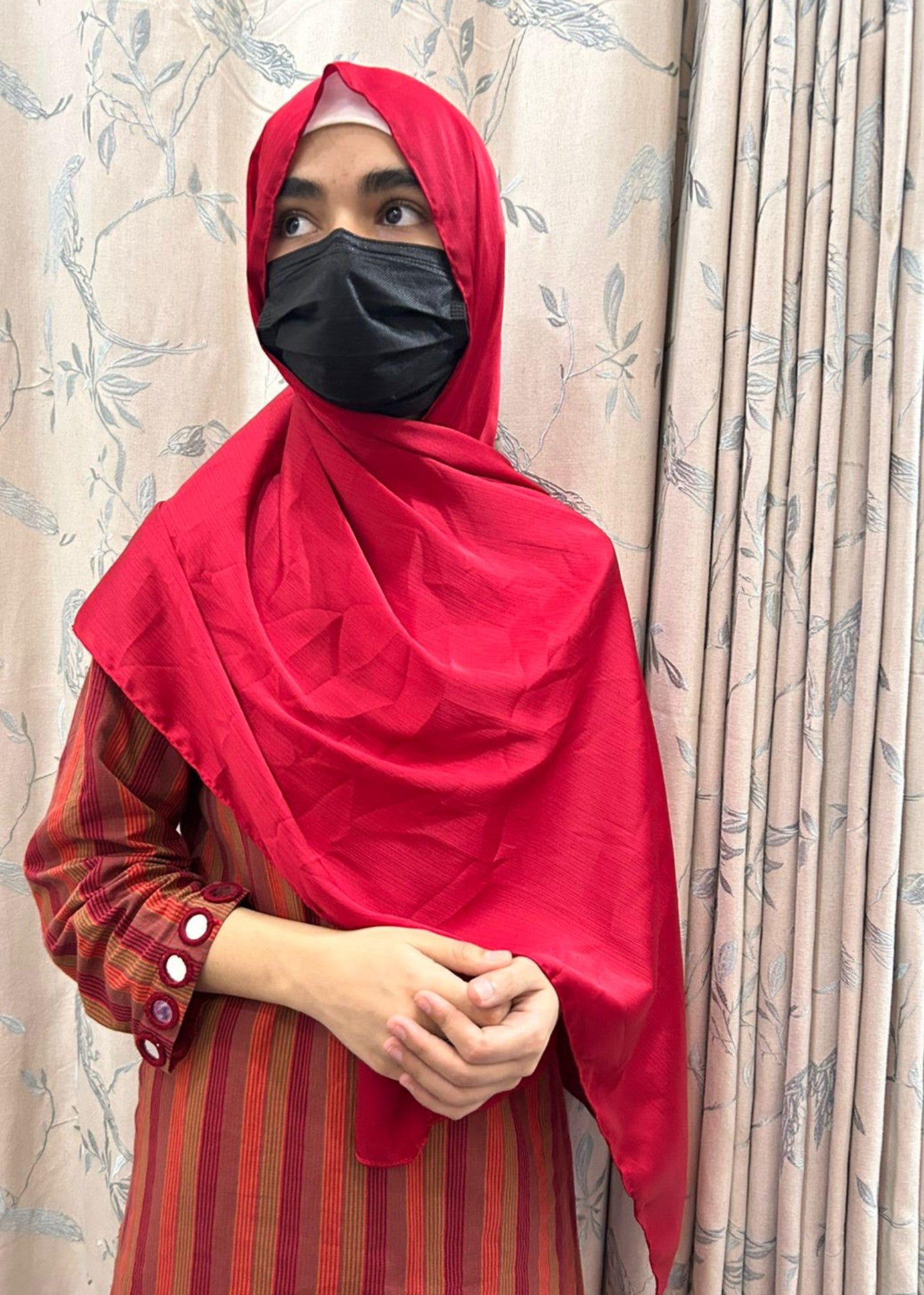 silk Hijab in Ruby red