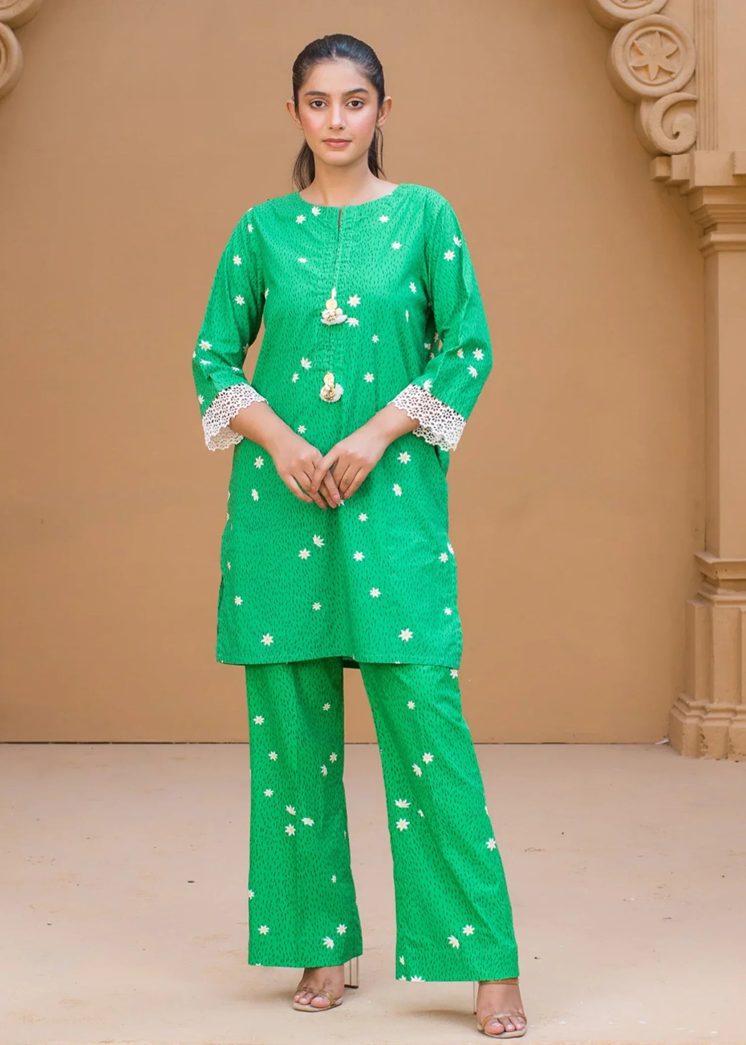 cotton Co Ord Sets in Kelly green
