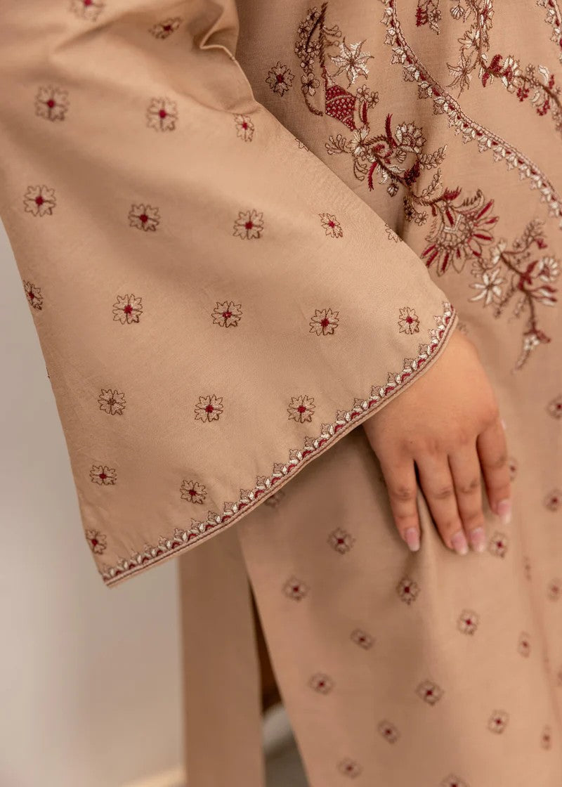 poplin Kurta Set in Brown