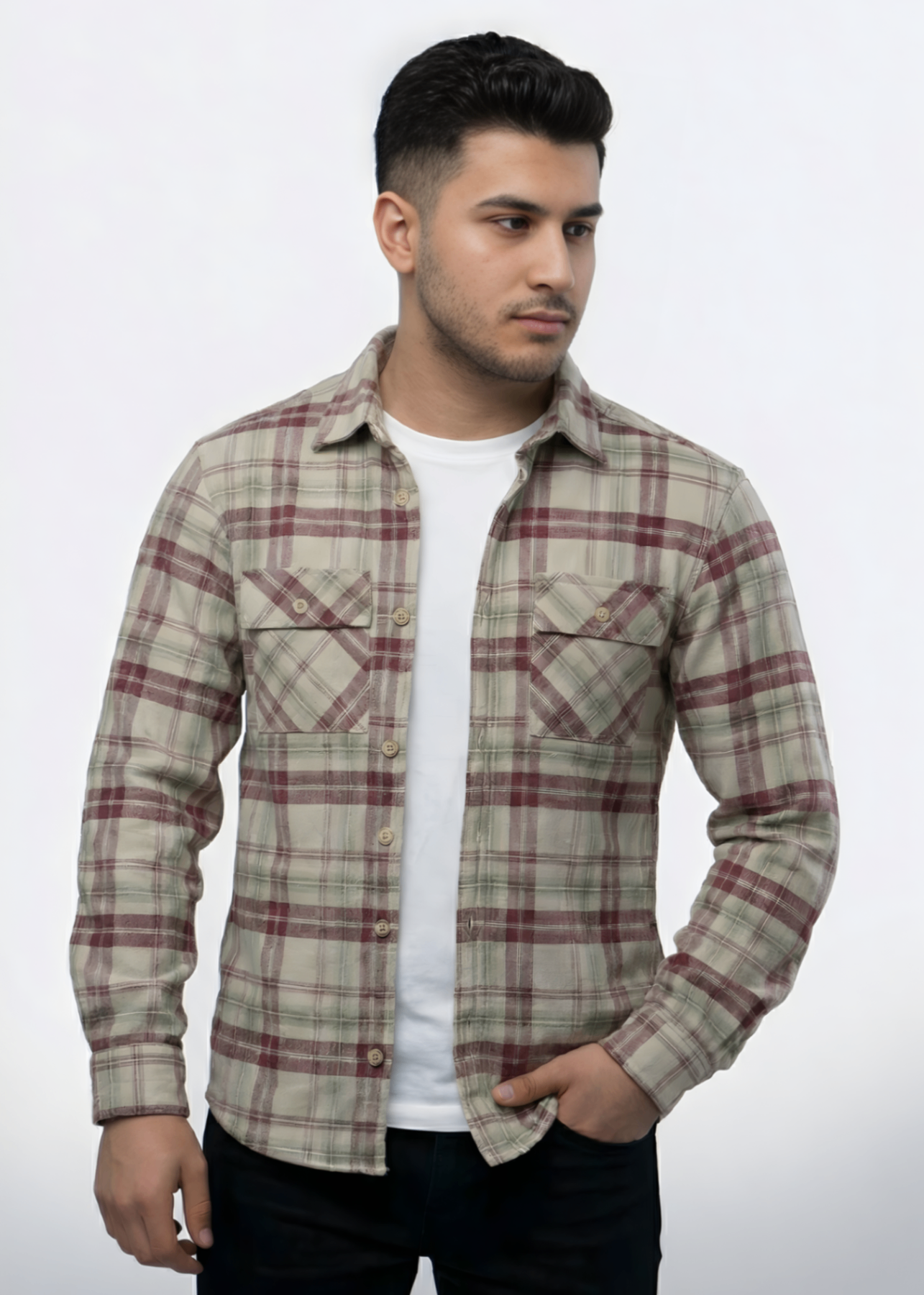wool viscose Casual Shirt in Off-white