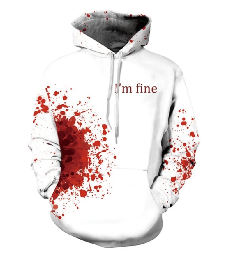 Men'S Sweatshirt with Abstract Print Pullover Long Sleeves