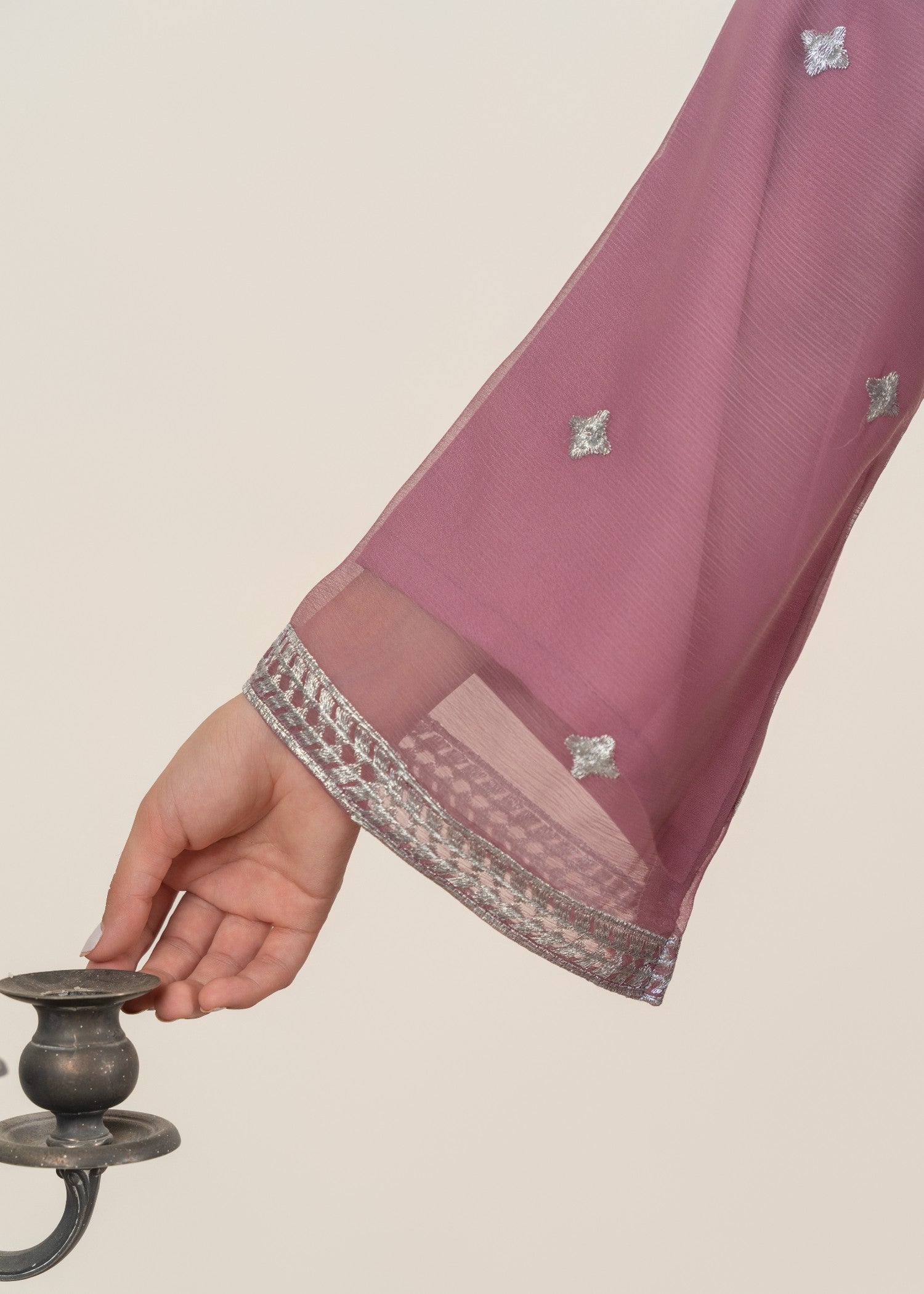 chiffon Kurta Set in Mauve pink