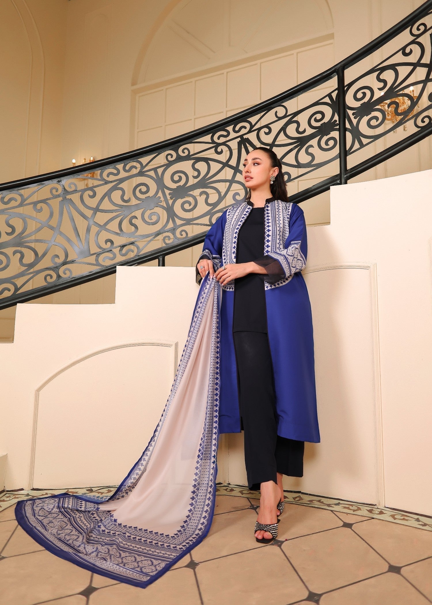 cambric Gown in Blue