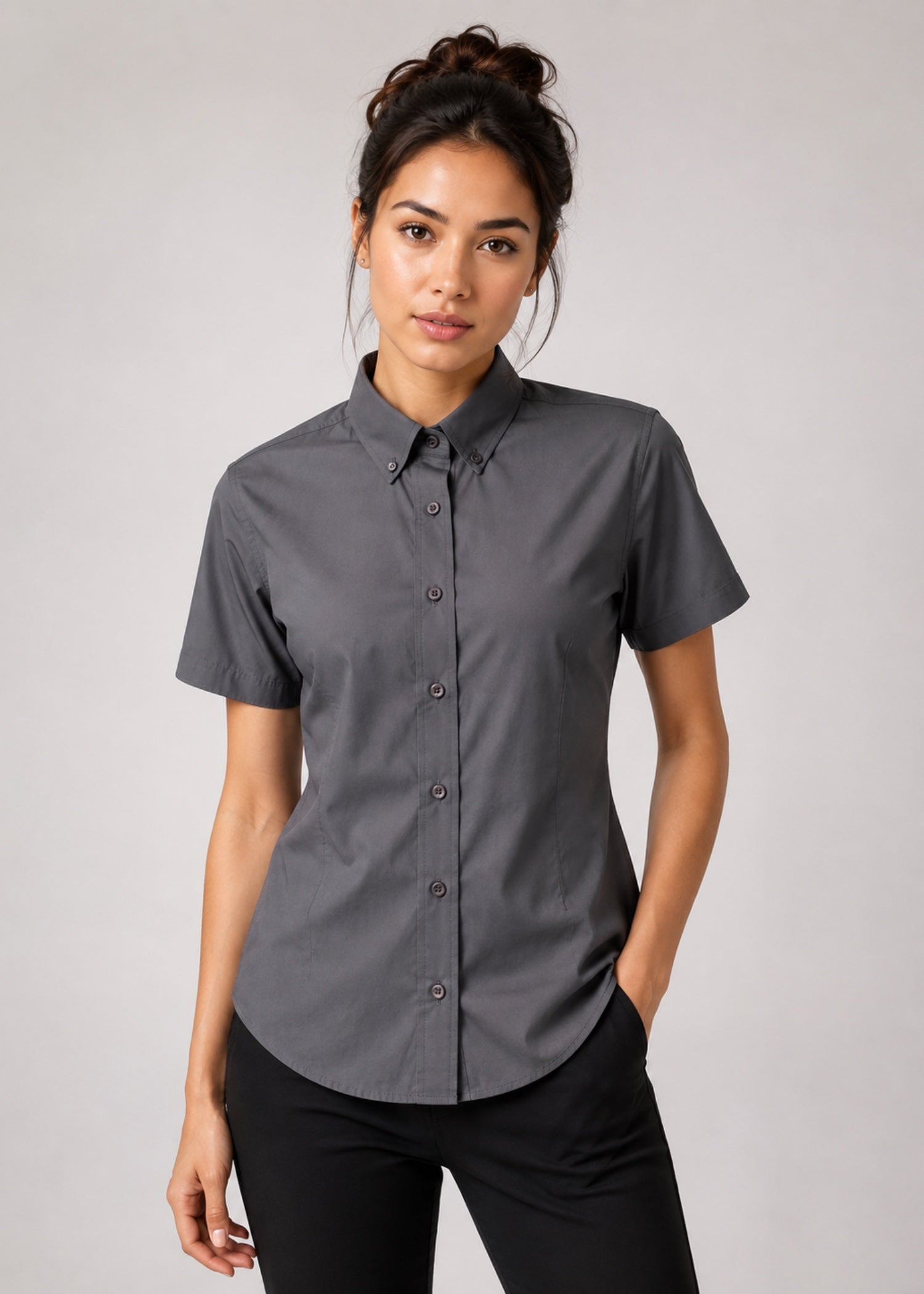 cotton Formal Shirt in Dim grey