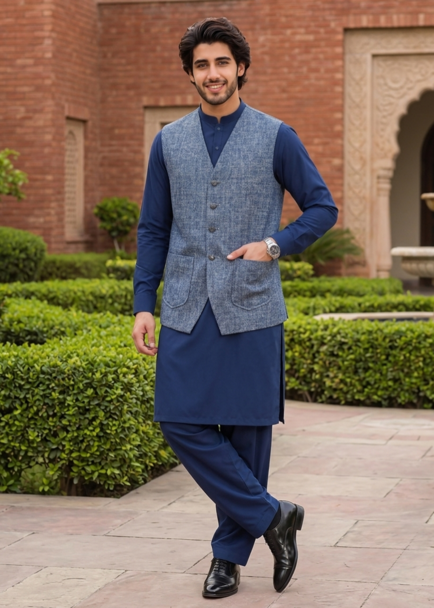 suiting Waistcoat in Blue