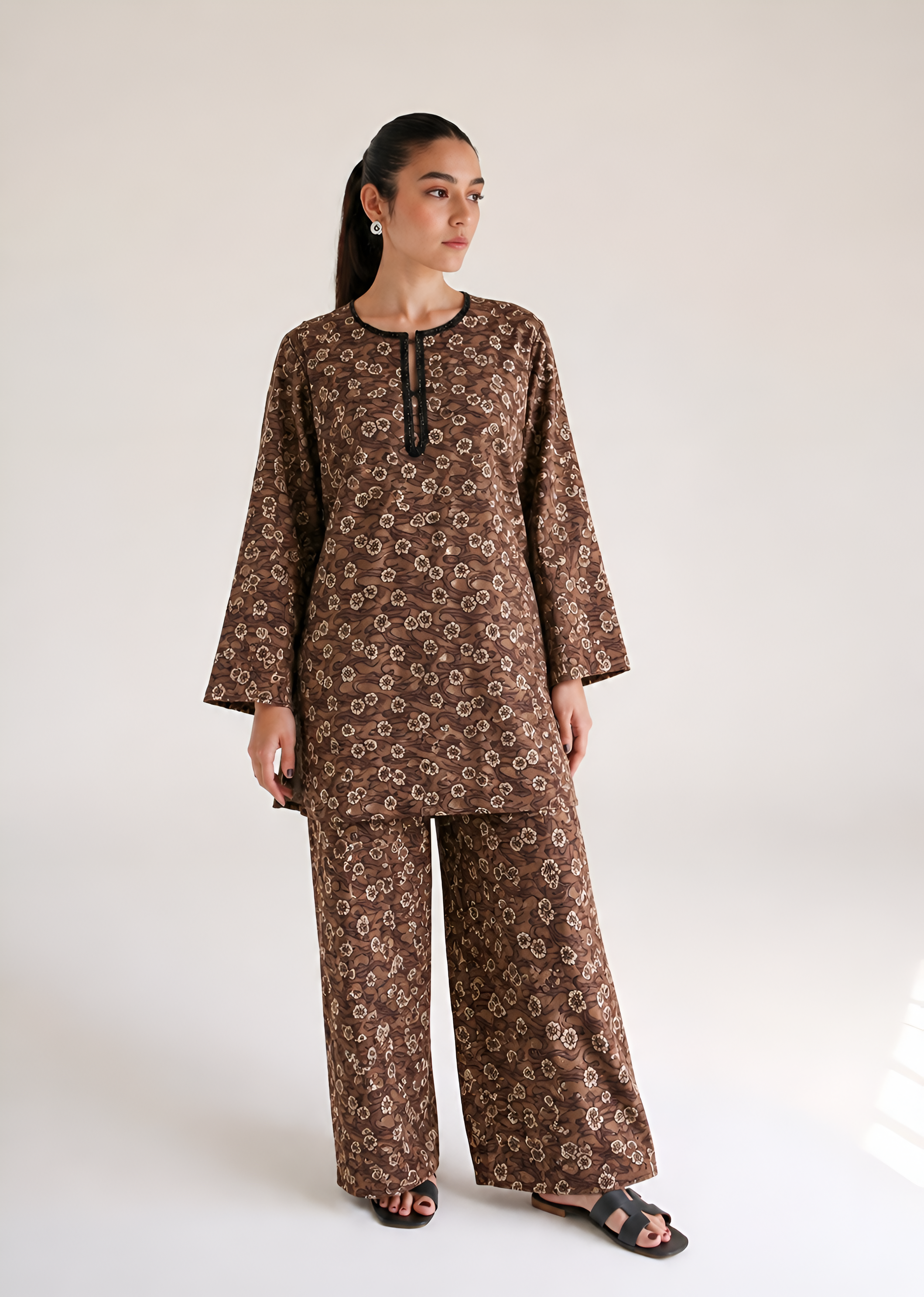 linen Co Ord Sets in Walnut brown