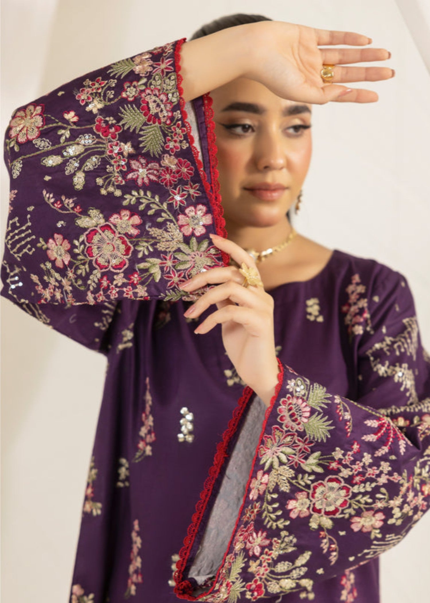 cotton dobby Kurta Set in Purple
