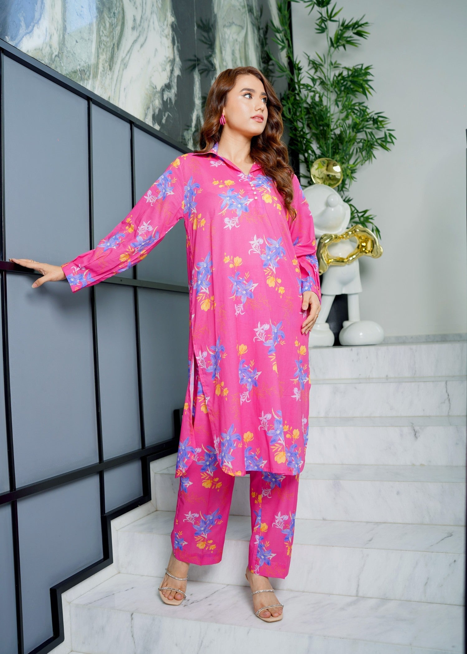 lawn Co Ord Sets in Fuchsia