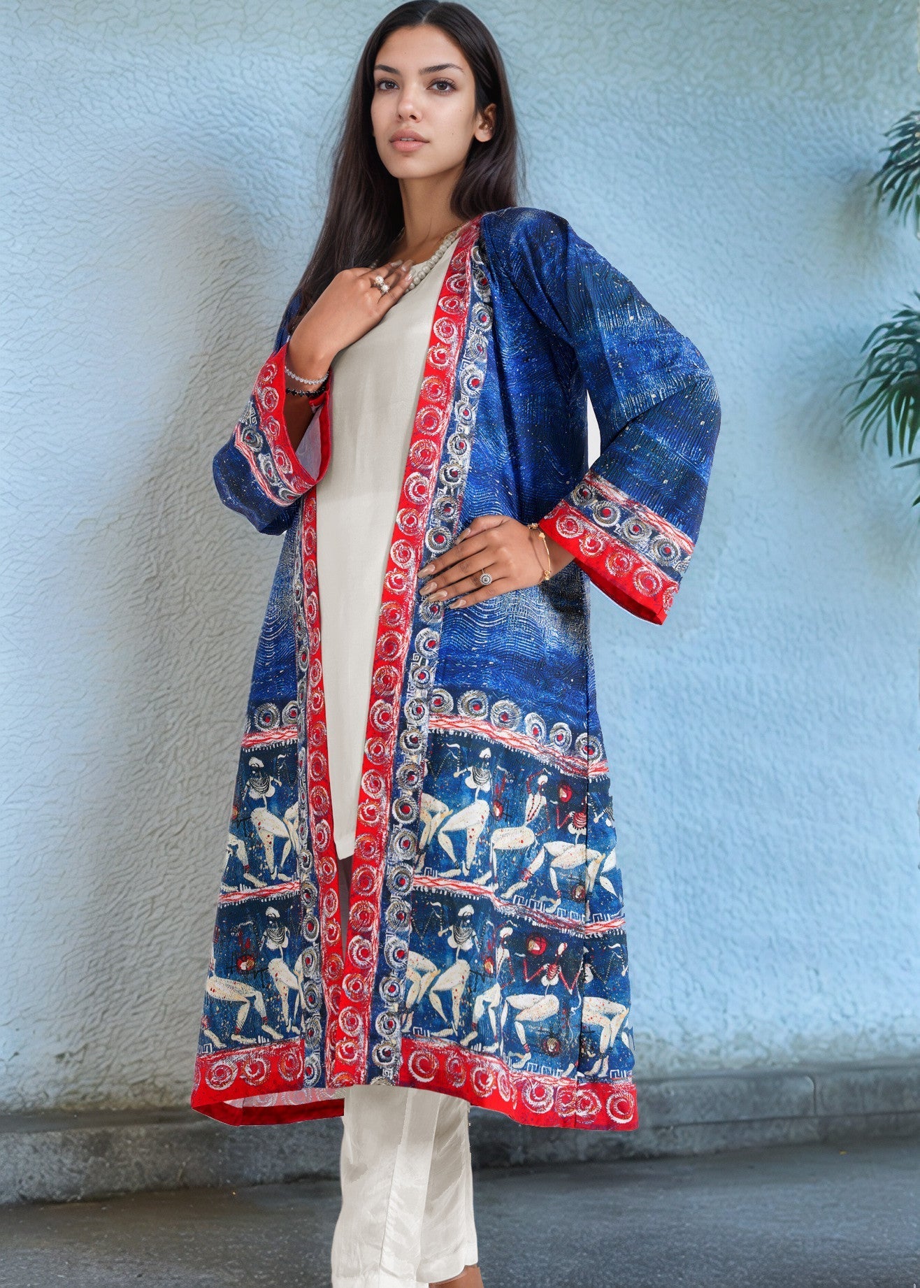crepe Gown in Blue