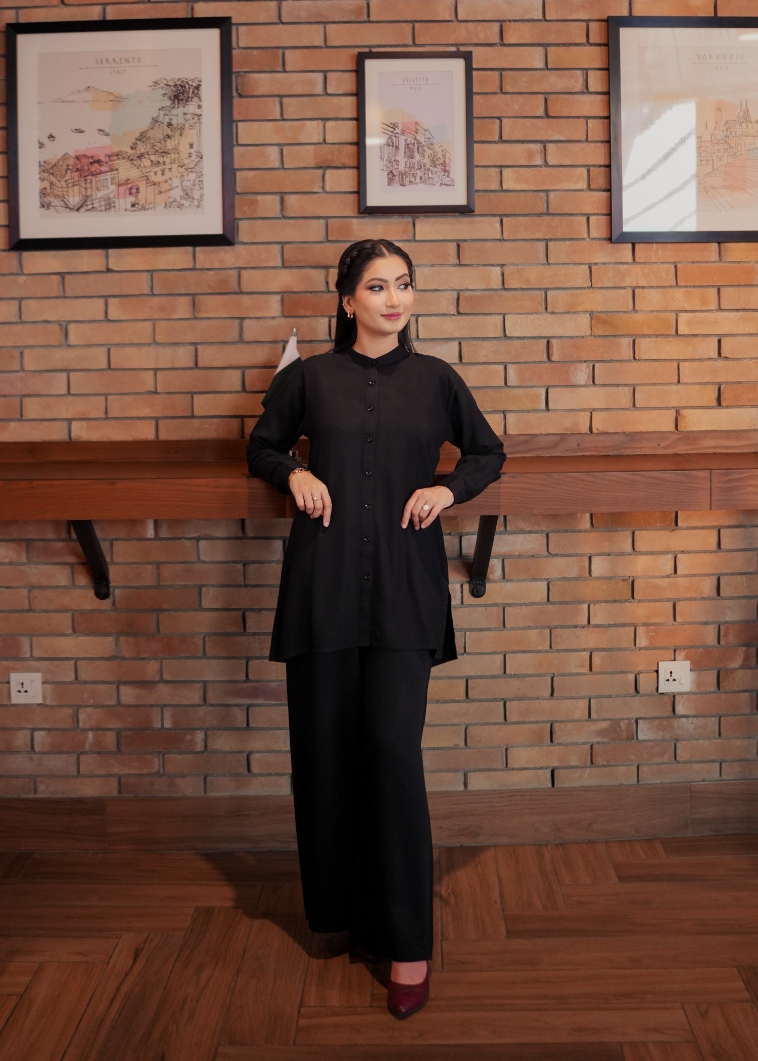 pure marina Co ord Sets in Jet black