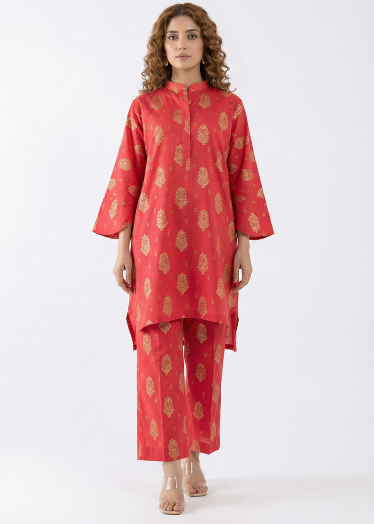 arabic lawn Co Ord Sets in Red