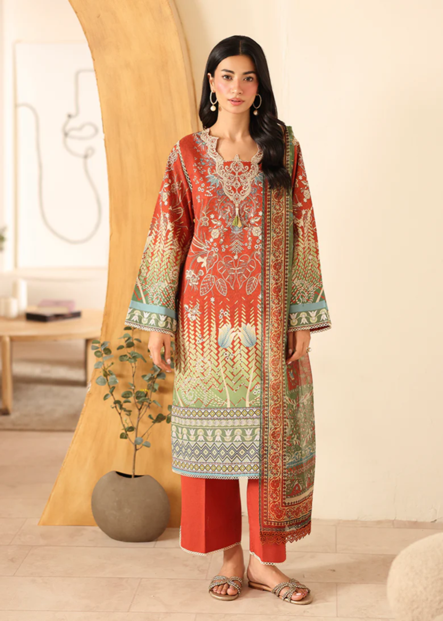 cambric Unstitched in Sunset orange