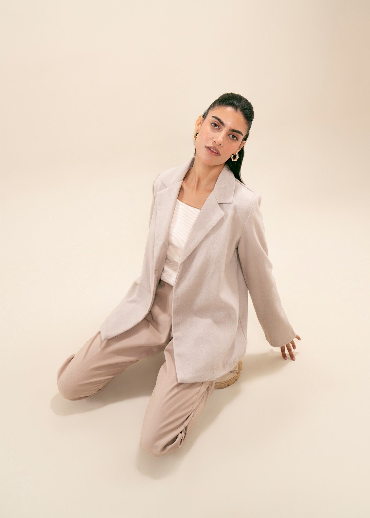 wool Coat in Beige