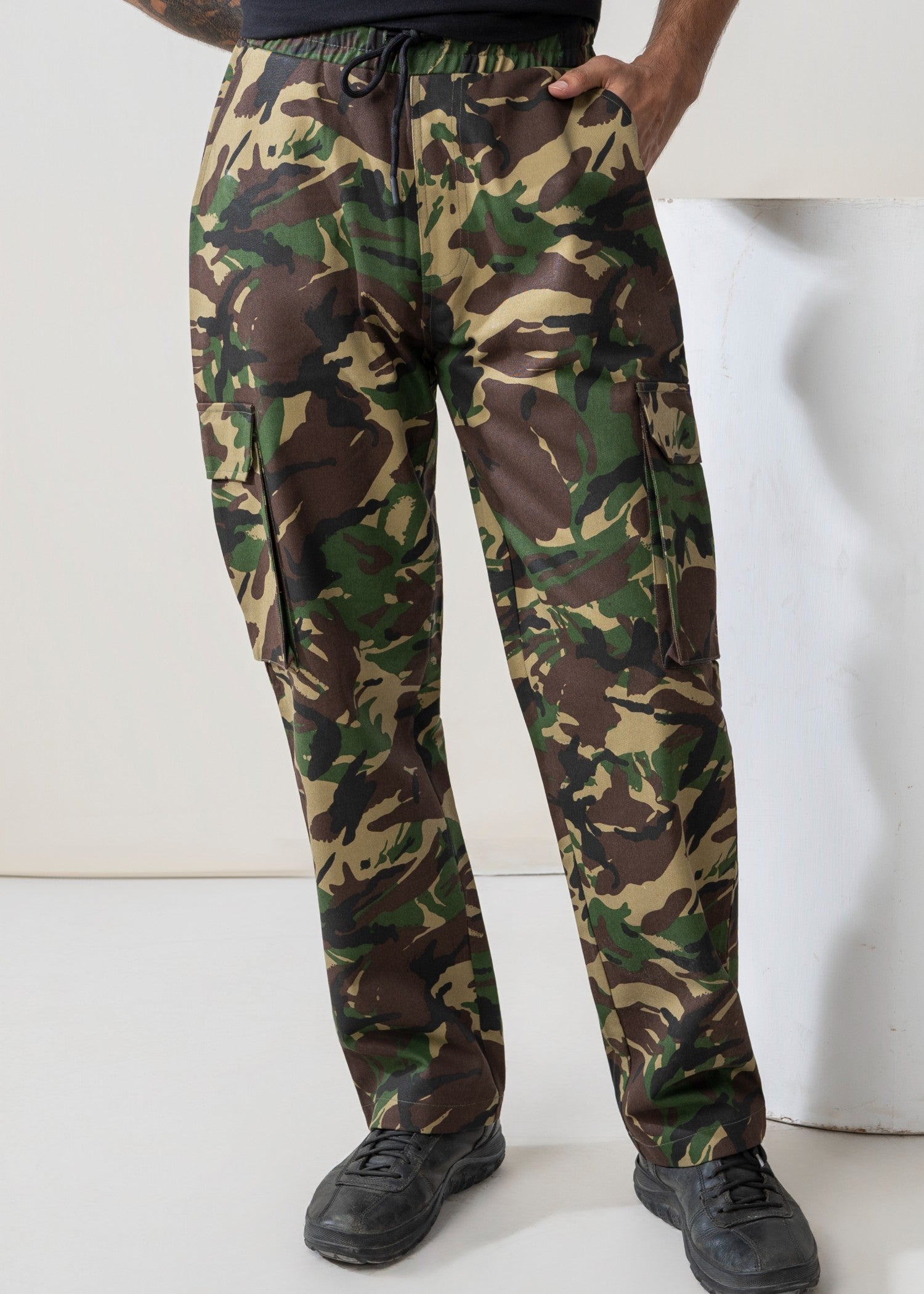 twill cotton Trousers in Multi