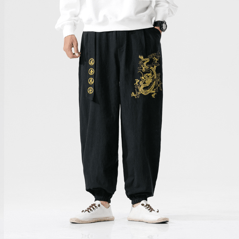 Casual Pants Young Mmen'S Cotton and Linen Casual Pants Men