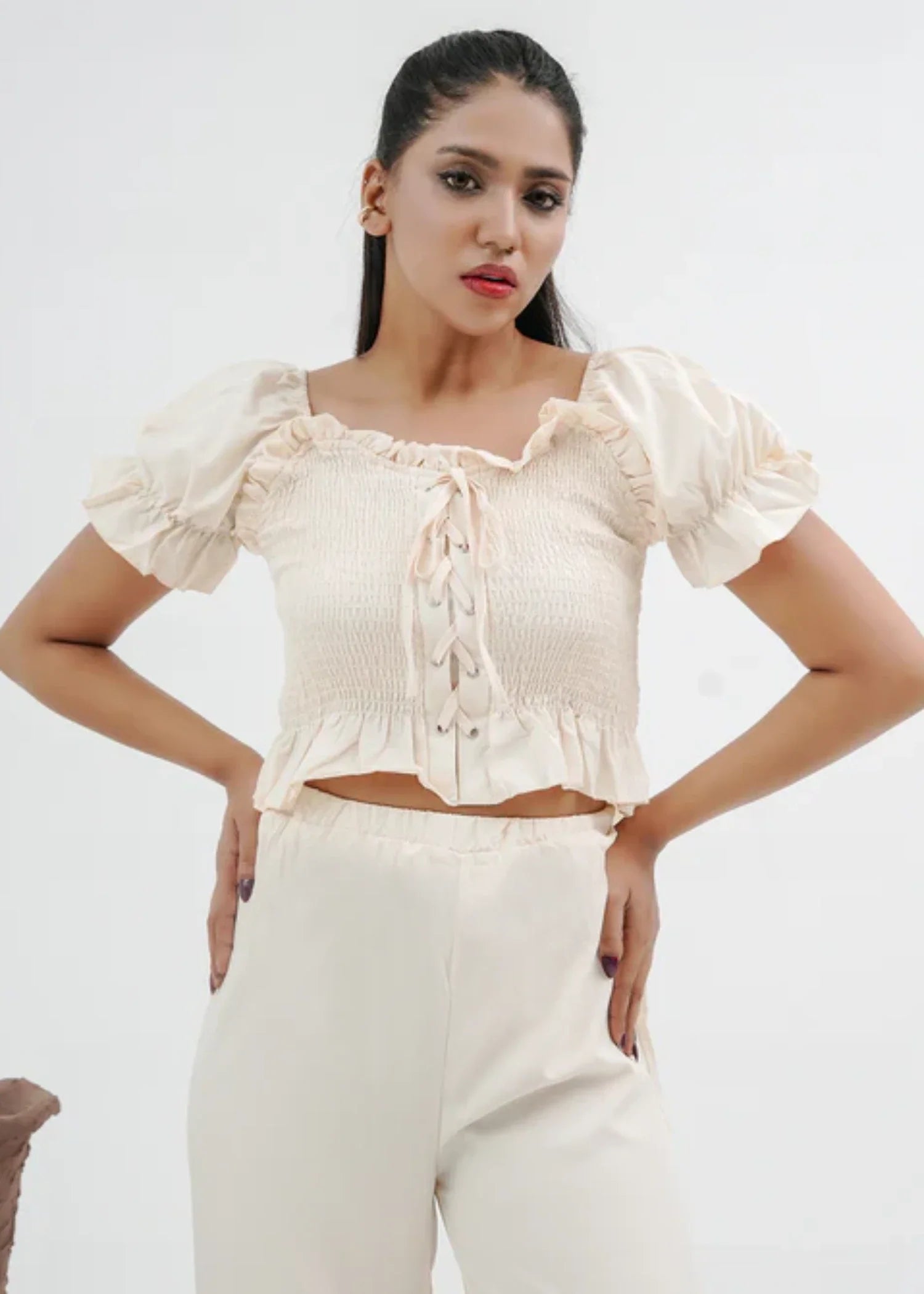 chiffon Co Ord Sets in Off-white
