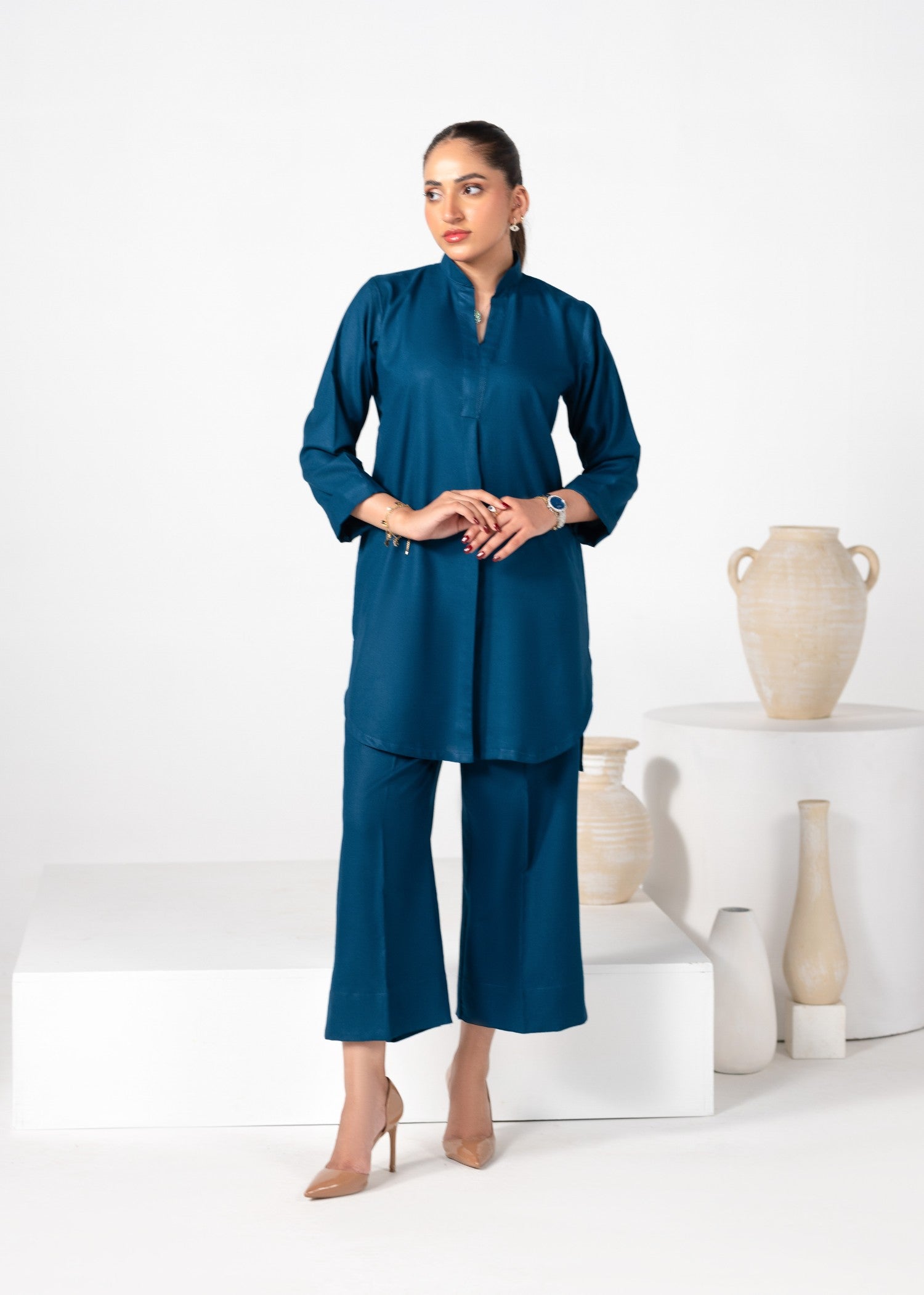 karandi Co ord Sets in Navy blue