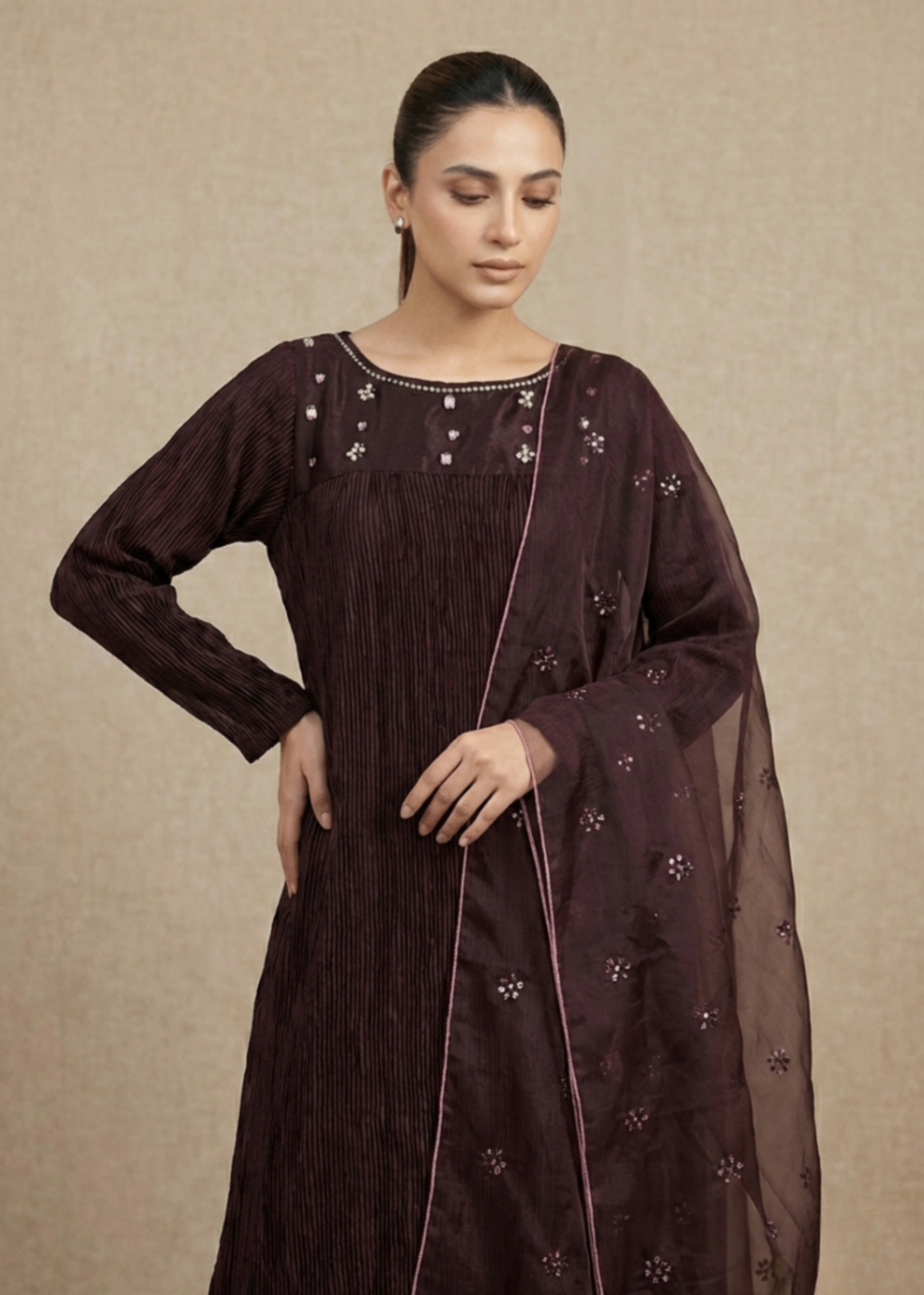 silk Maxi in Burgundy