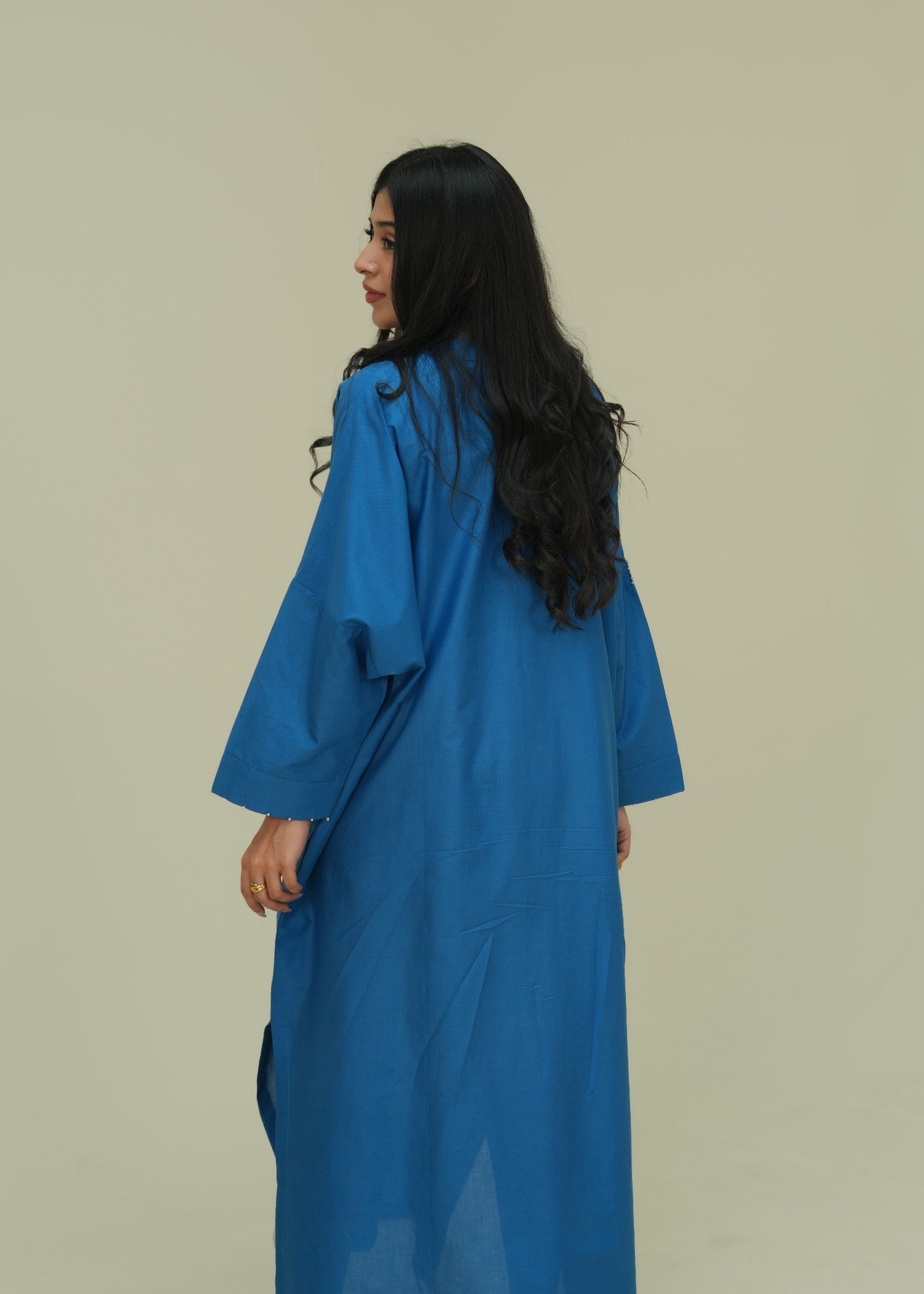 lawn Kaftan in Ocean blue