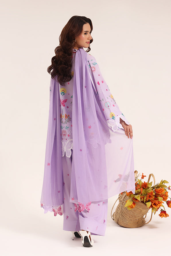 swiss lawn Kurta Set in Lilac