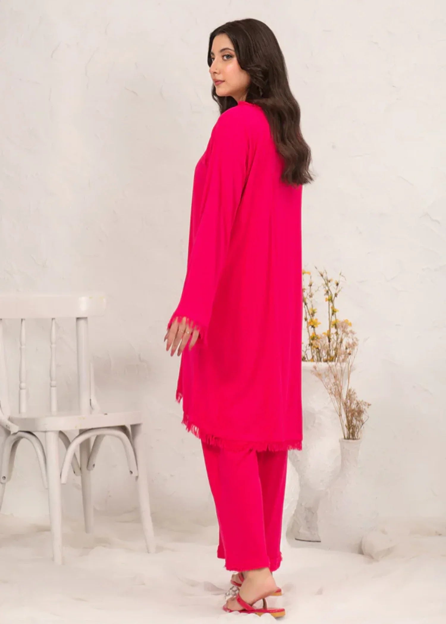 irish linen Co Ord Sets in Hot pink