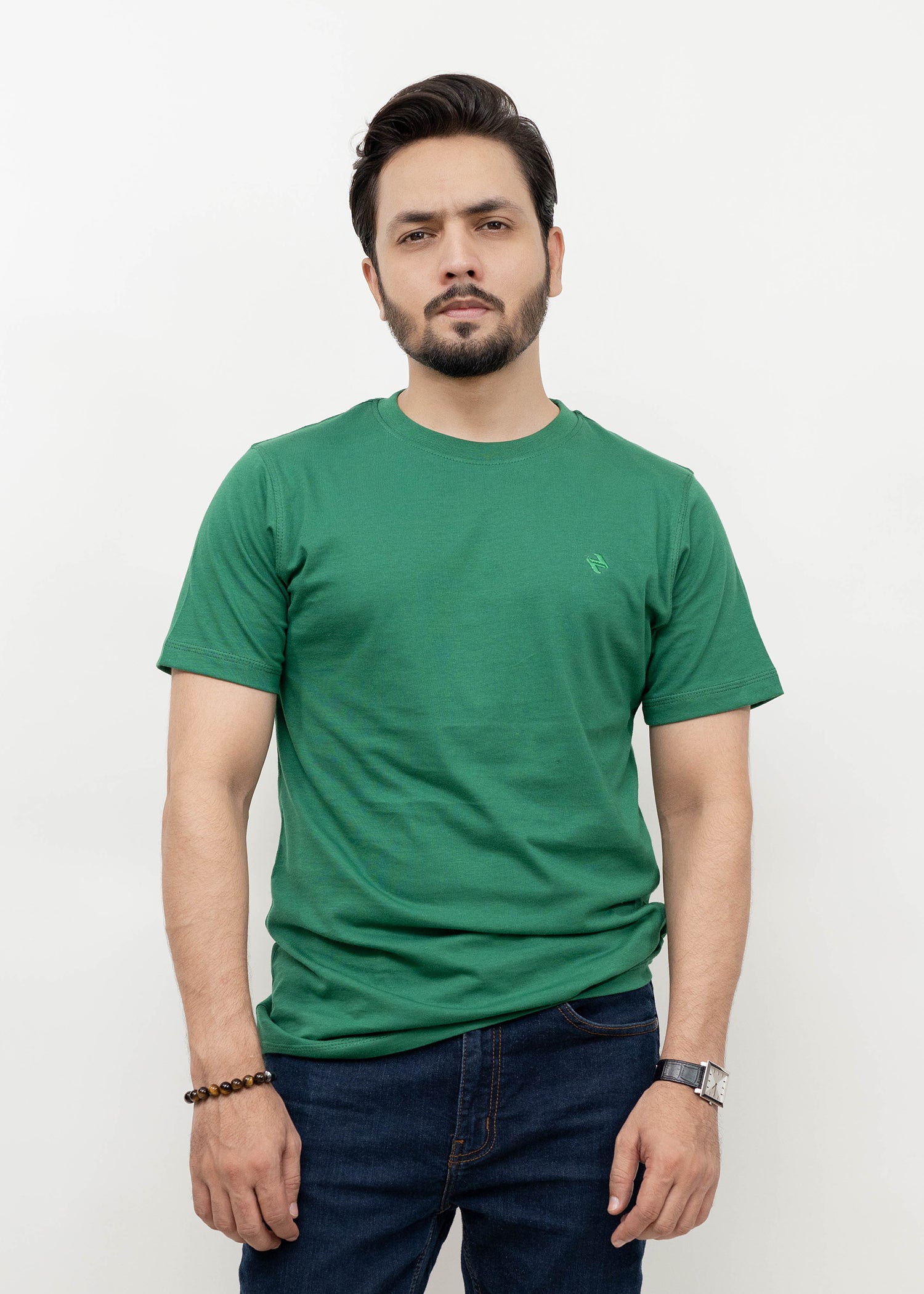 cotton jersey T Shirt in Green by Navza