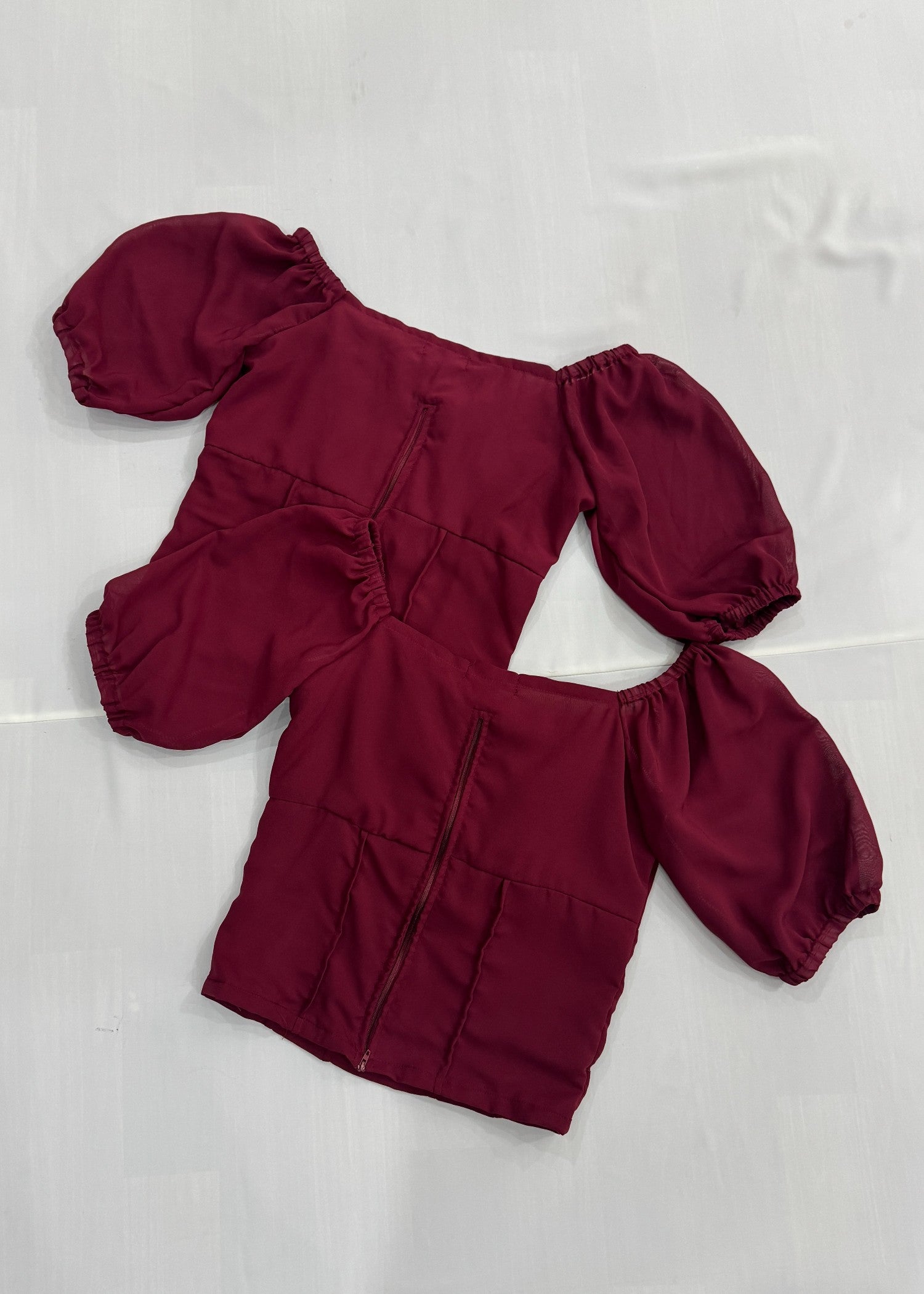 georgette Top in Maroon