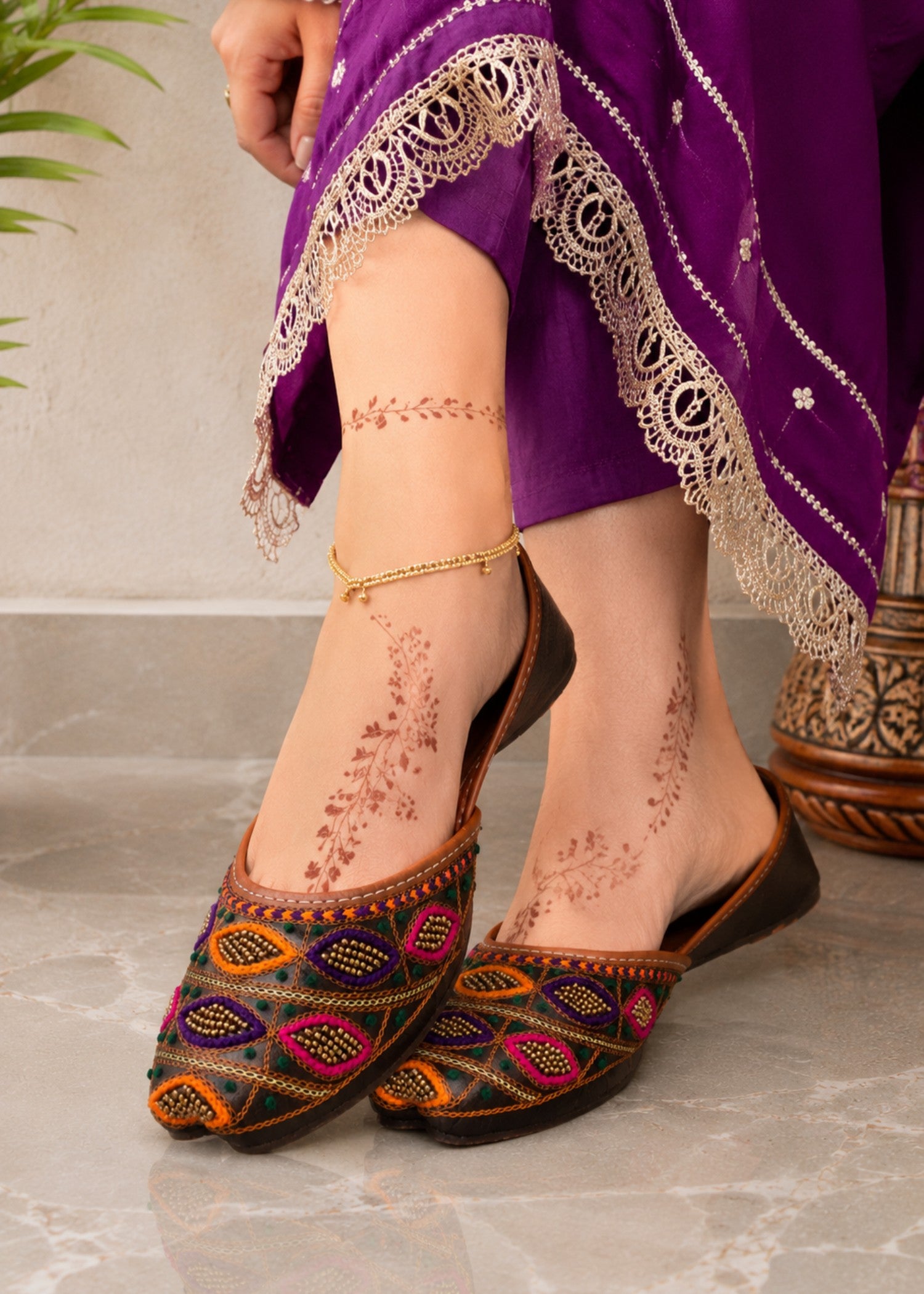 Khussa in Multi by - High Quality Women Khussa VIG0092