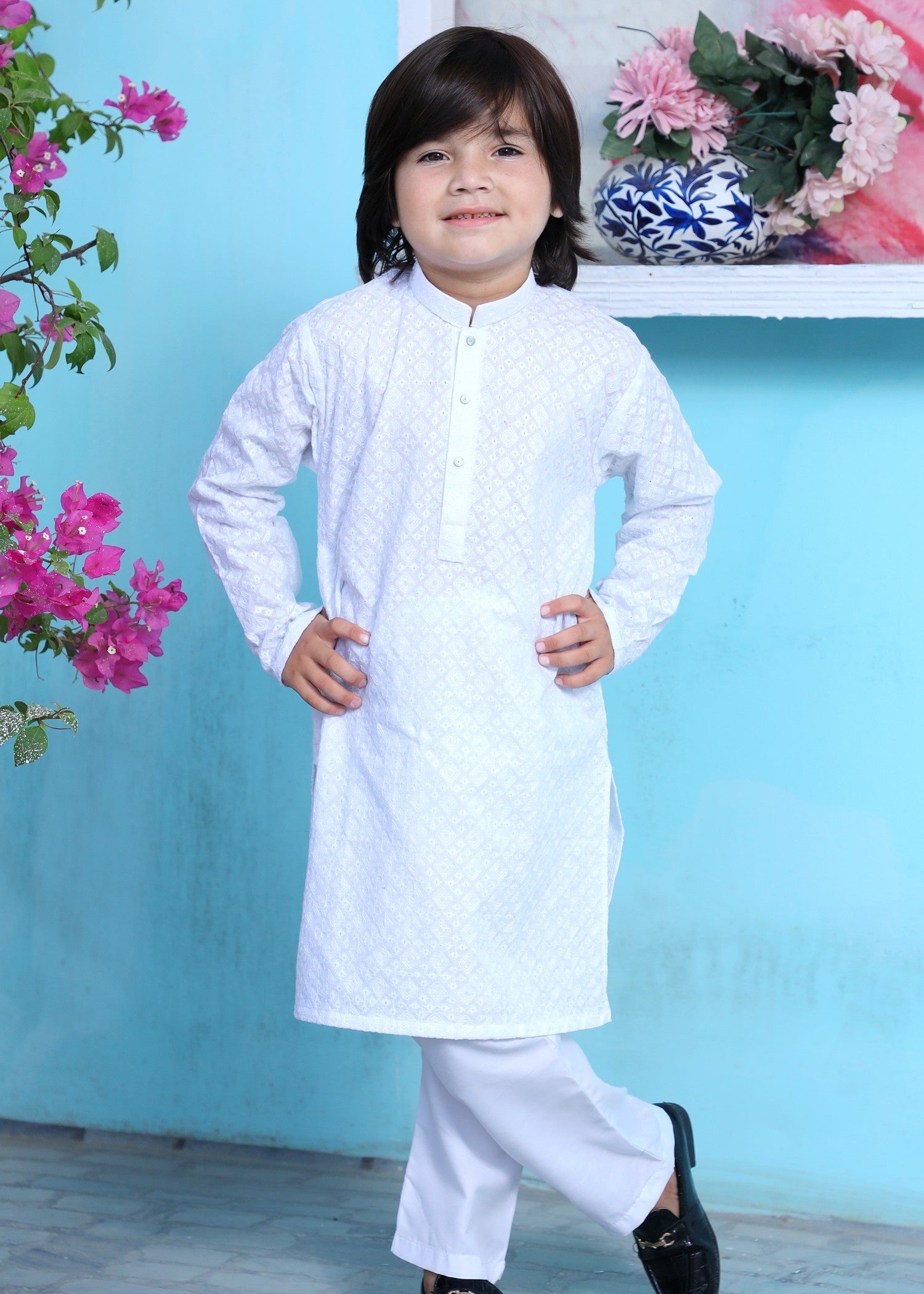 cotton Kurta Set in Snow