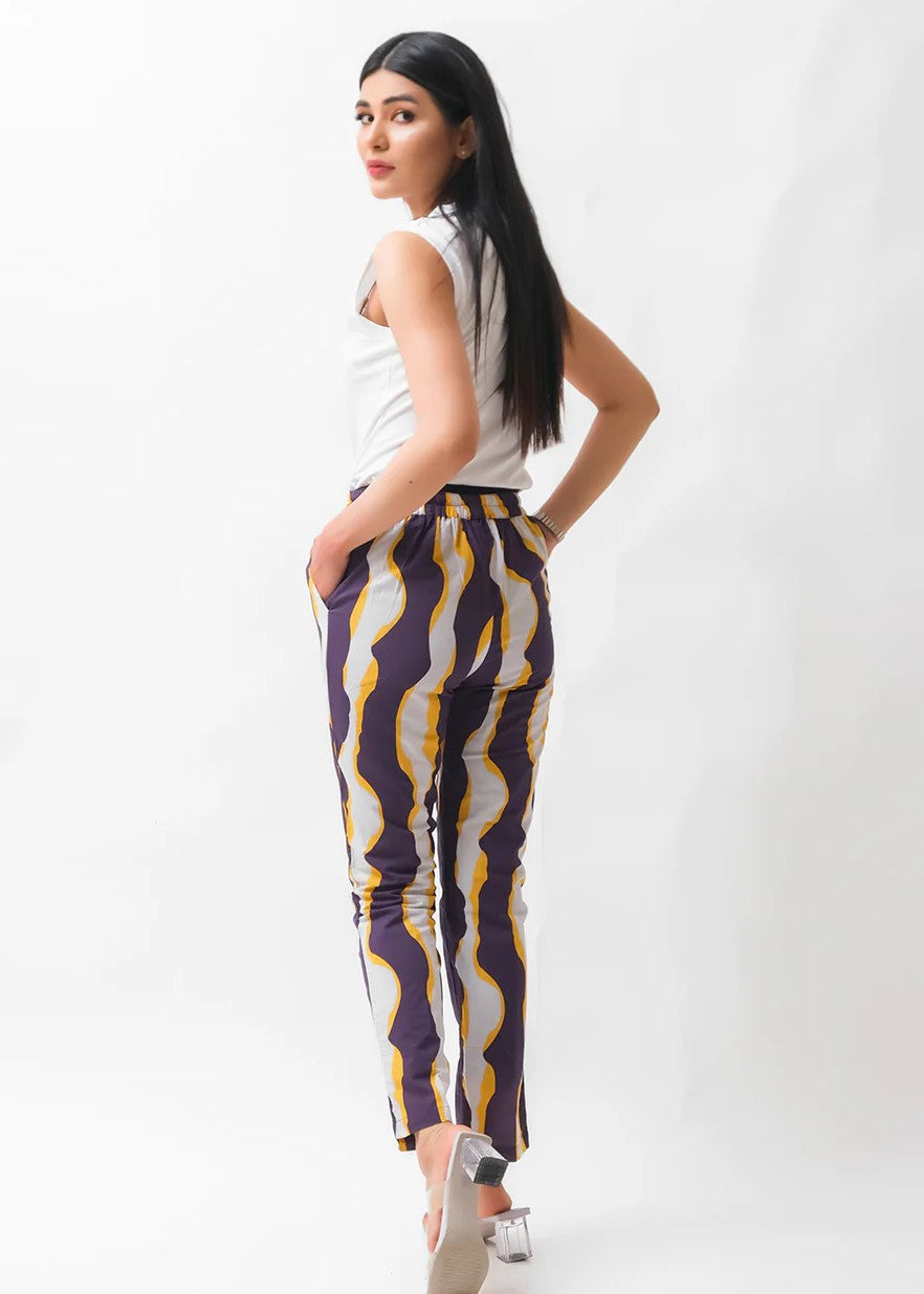 blended linen Trousers in Brown