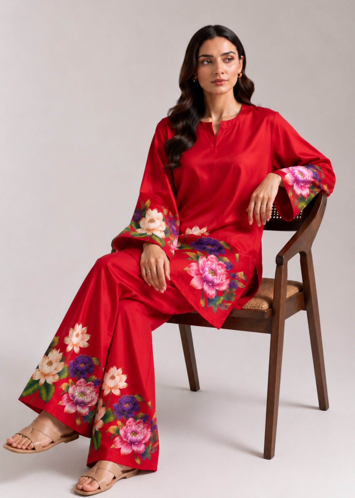 poly grip Co Ord Sets in Red