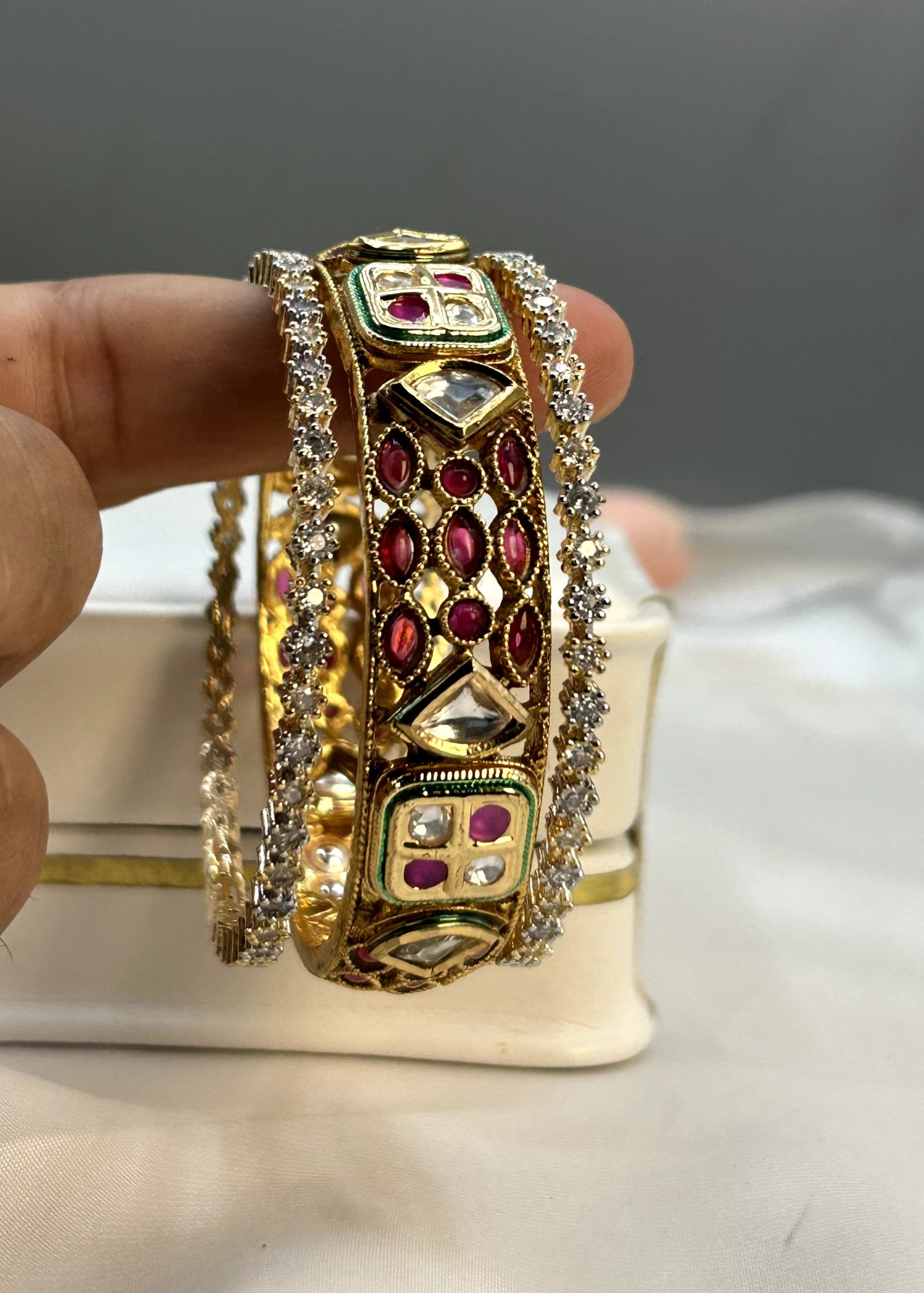 Bangles in Ruby red Color by - Trendy Women Bangles ANM1961