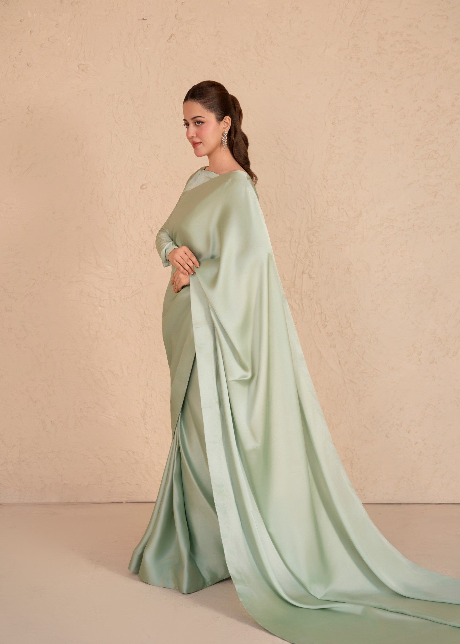 silk Saree in Tea green