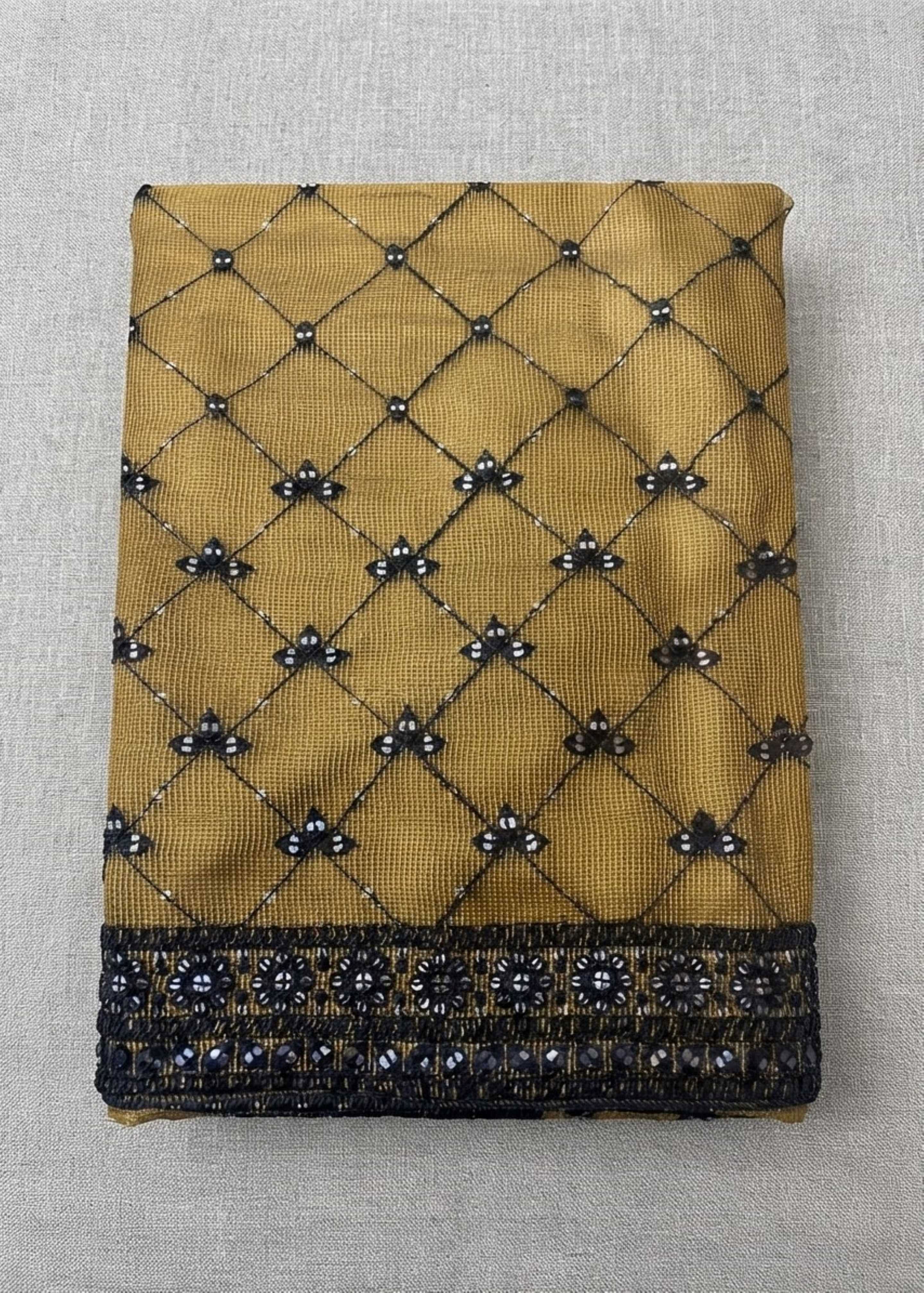 khaddi net Kurta Set in Mustard