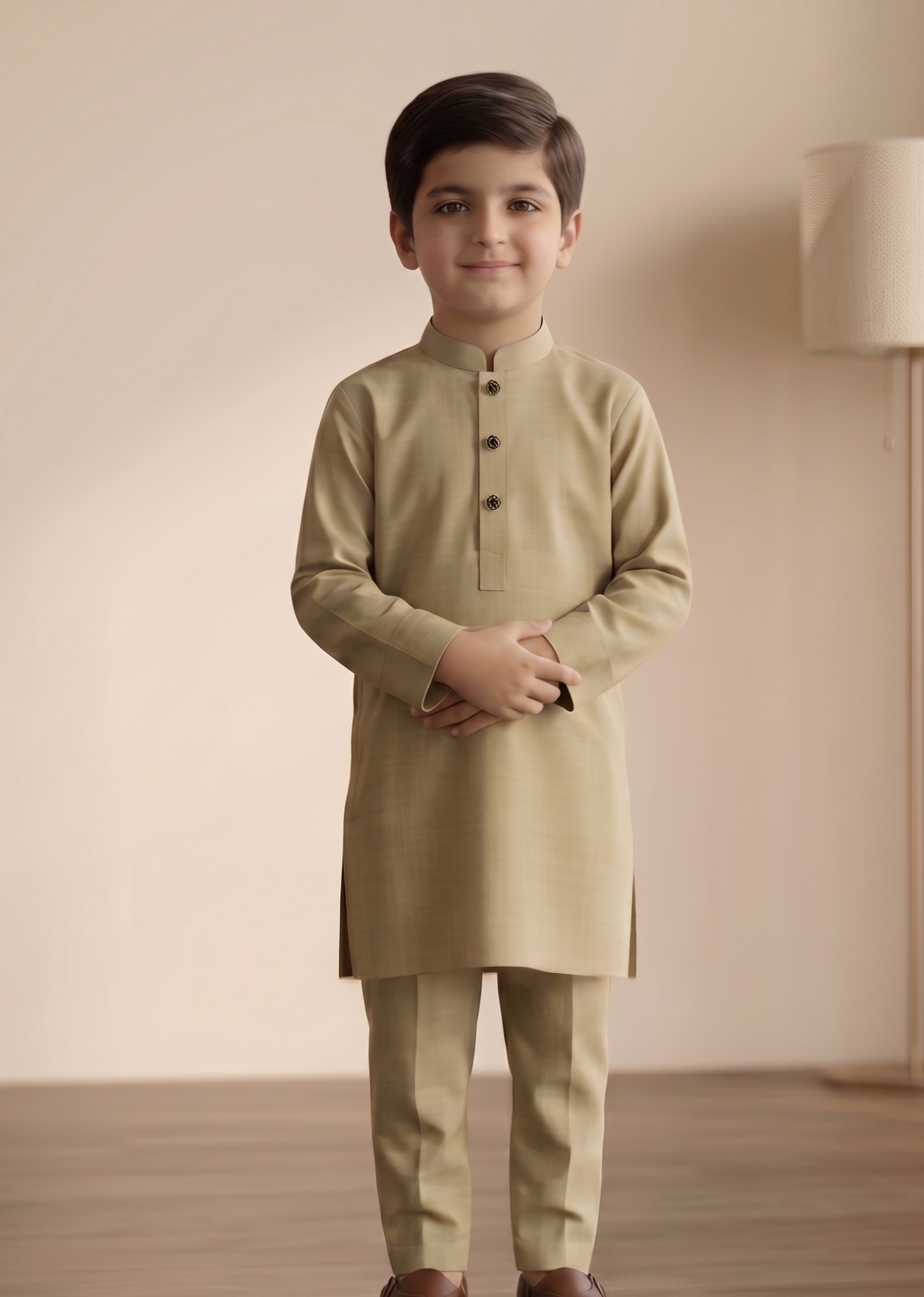 wash & wear Kurta Set in Beige