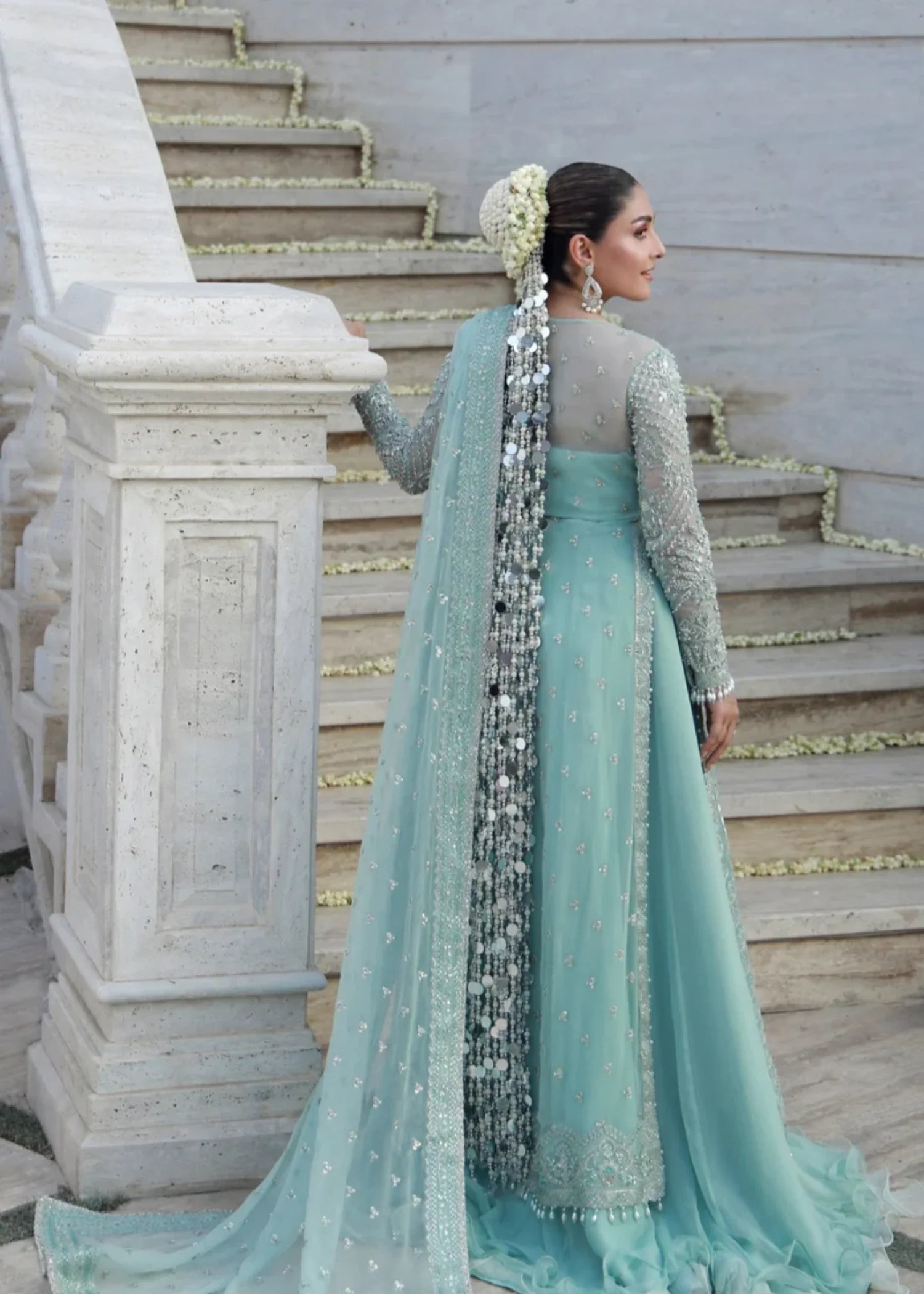chiffon Sharara in Aquamarine