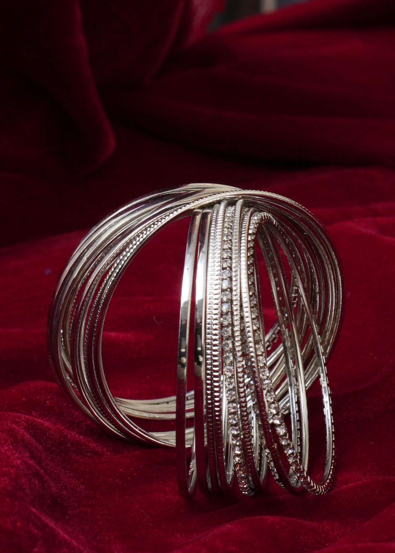 Bangles in Silver Color by - Trendy Women Bangles JQE9998
