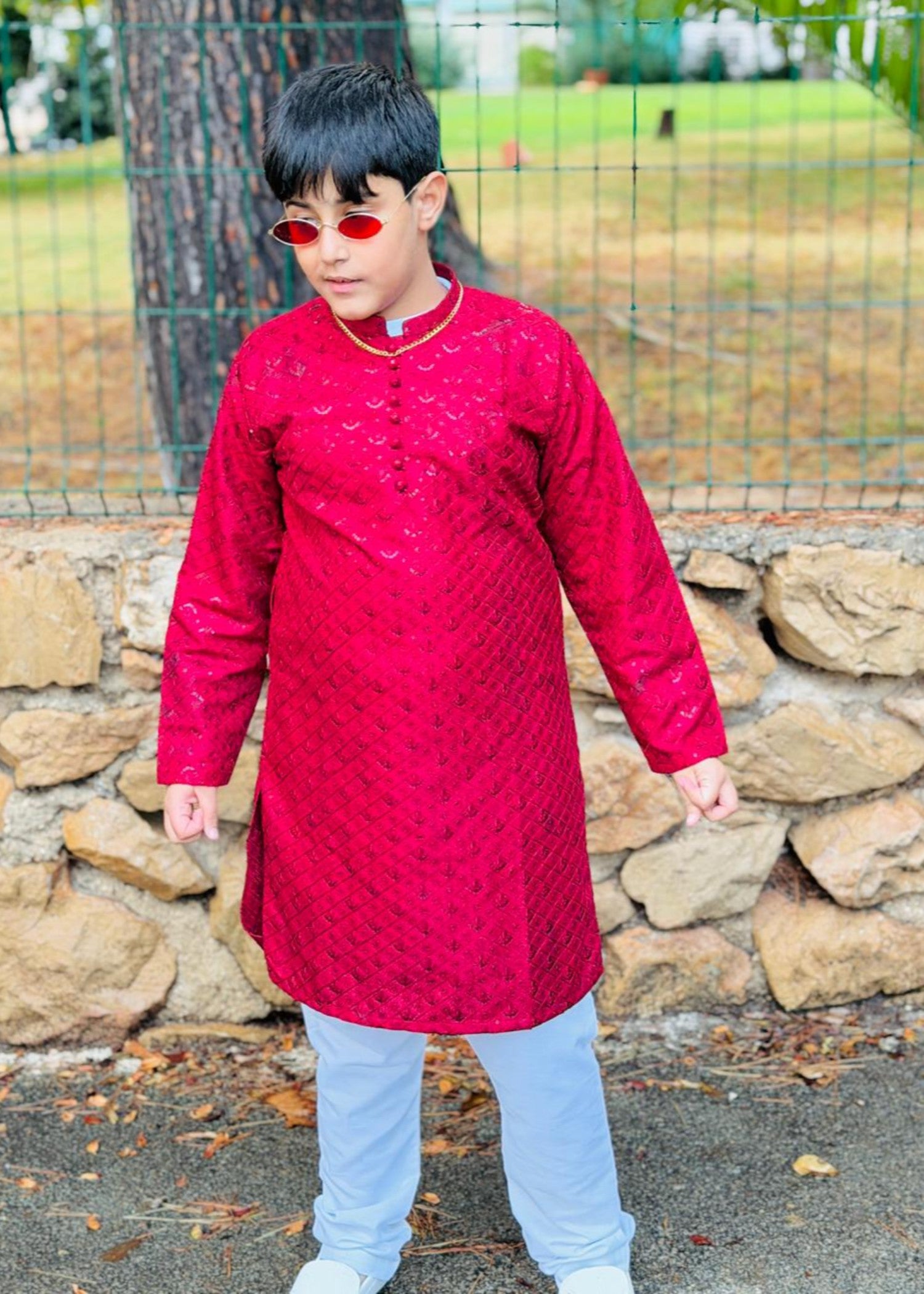 masuri Kurta in Spicy red