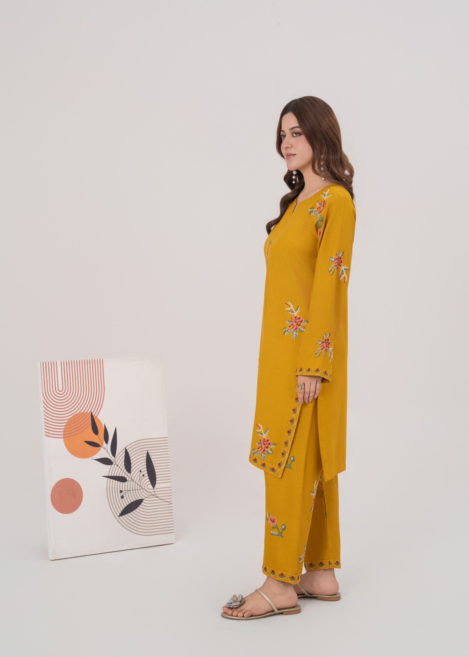 dhanak Co Ord Sets in Mustard