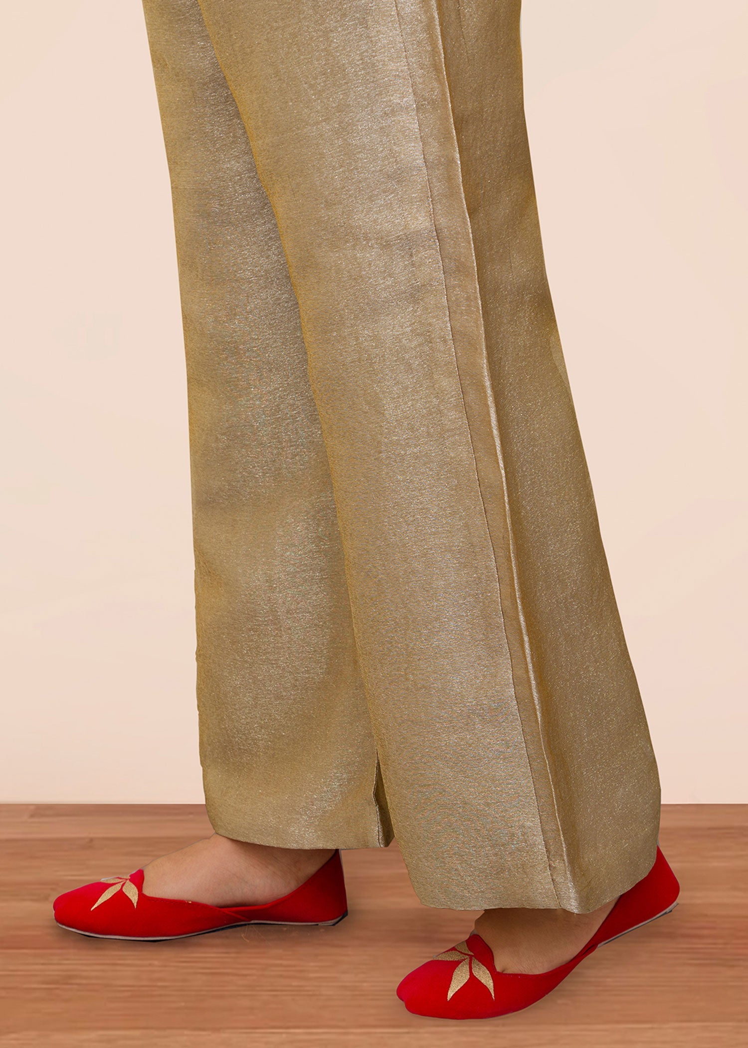 tissue Trousers in Gold