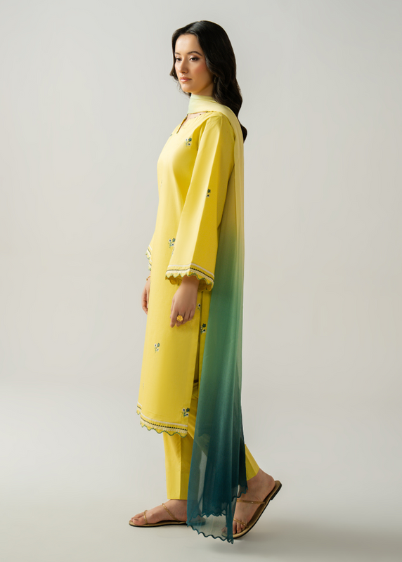 lawn Kurta Set in Straw