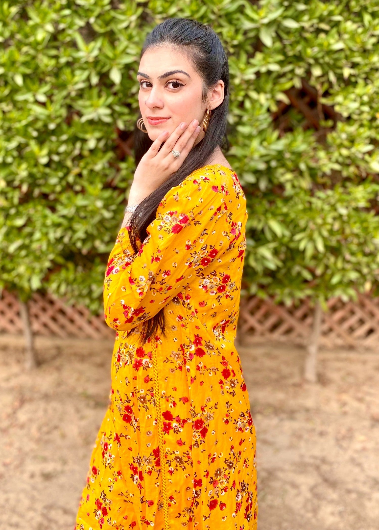 lawn Short Frock in Saffron