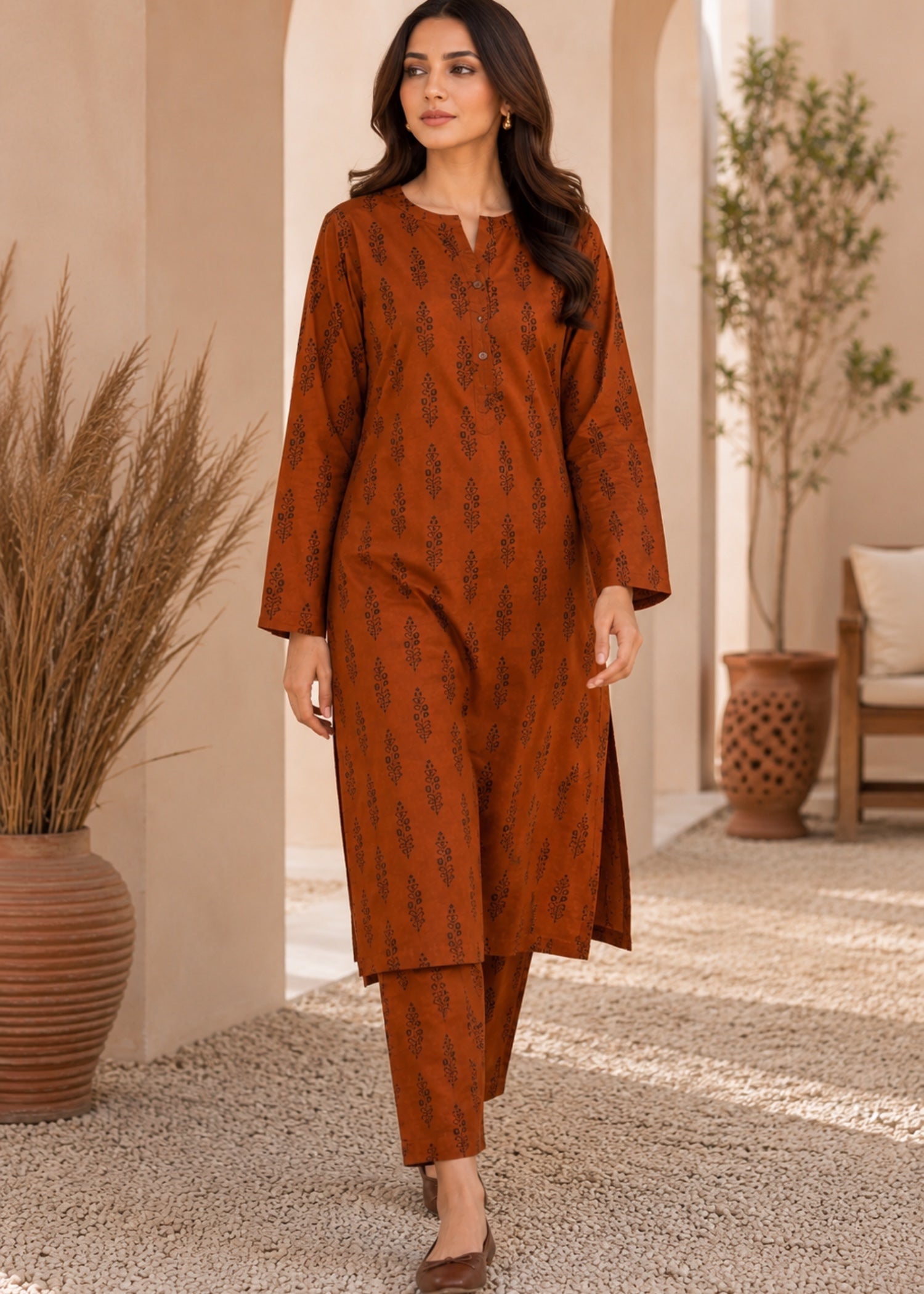 linen Co Ord Sets in Rustic brown