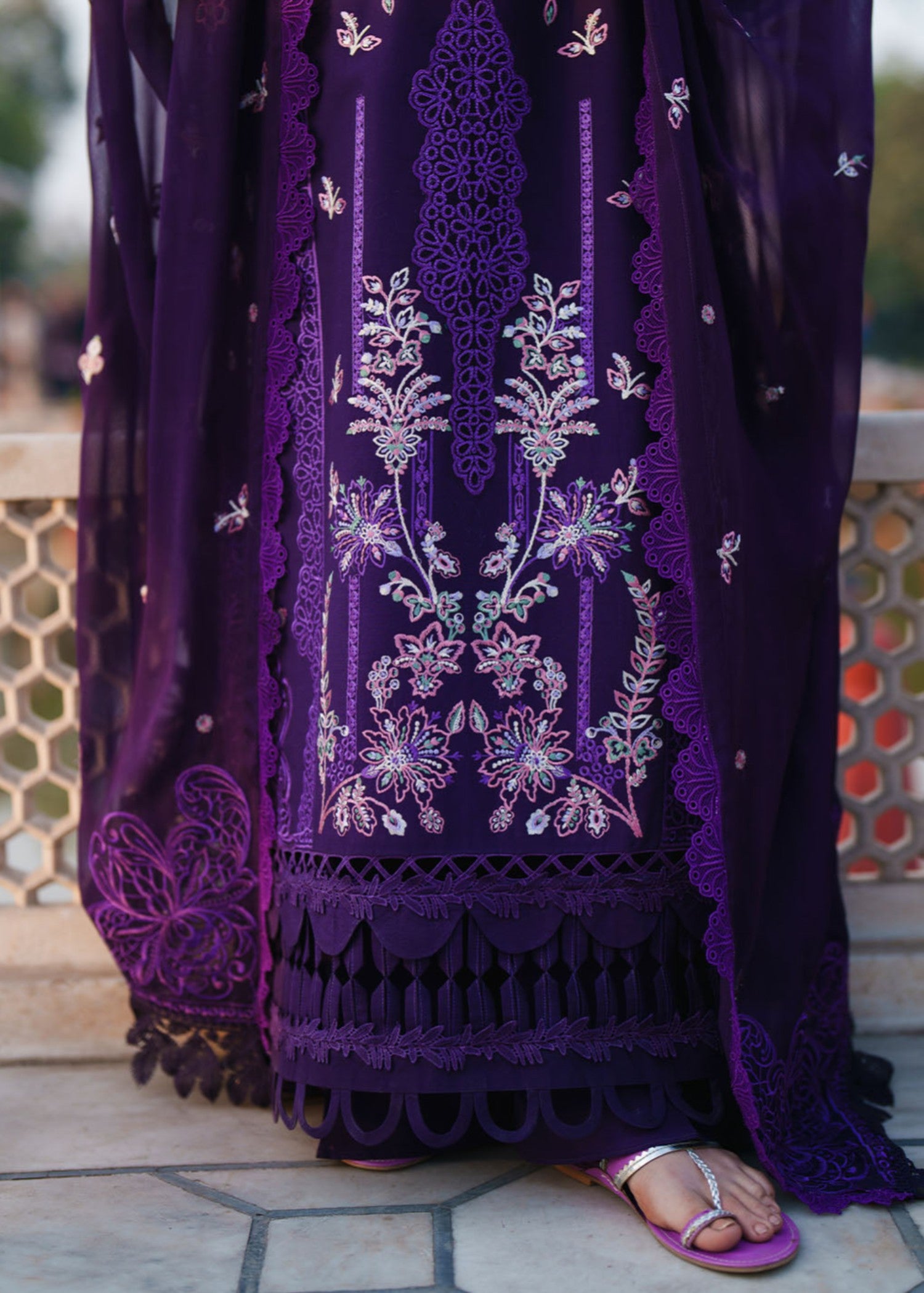 lawn Unstitched in Royal amethyst
