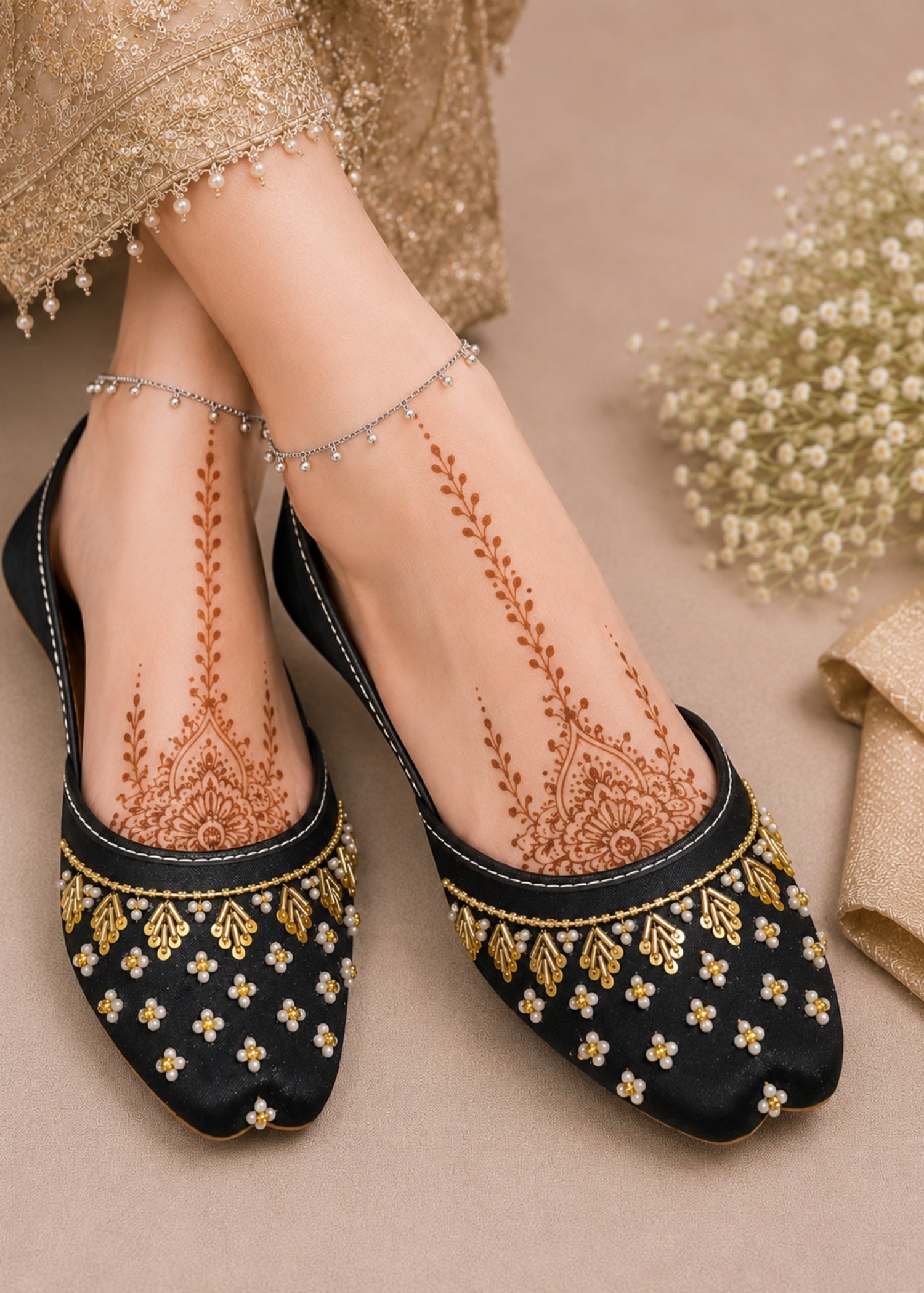Khussa in Black by - High Quality Women Khussa RWI4977