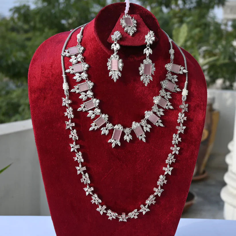 Jewelry Set in Pink Color by - Trendy Women Jewelry Set DUT9906