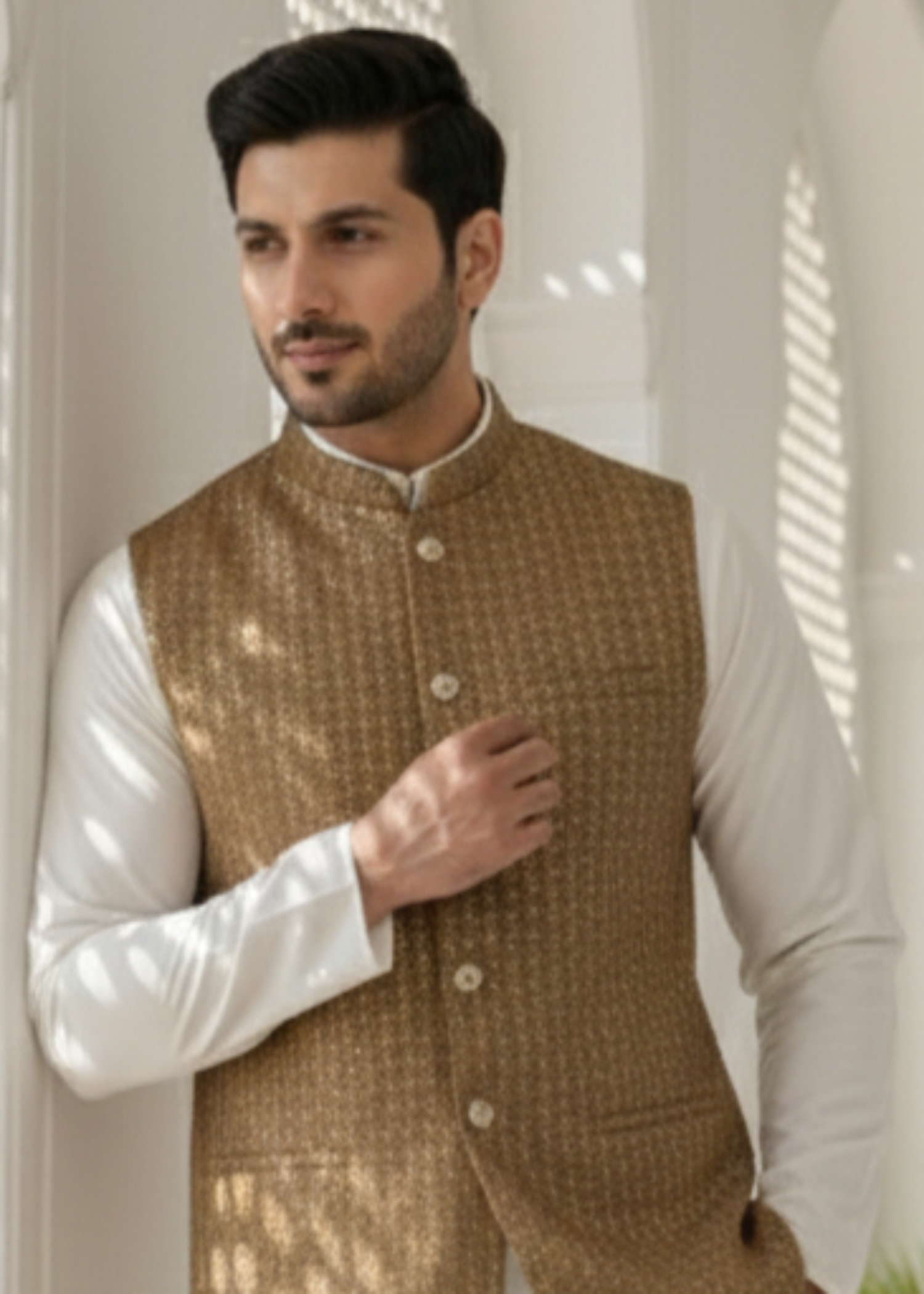 silk Waistcoat in Brown
