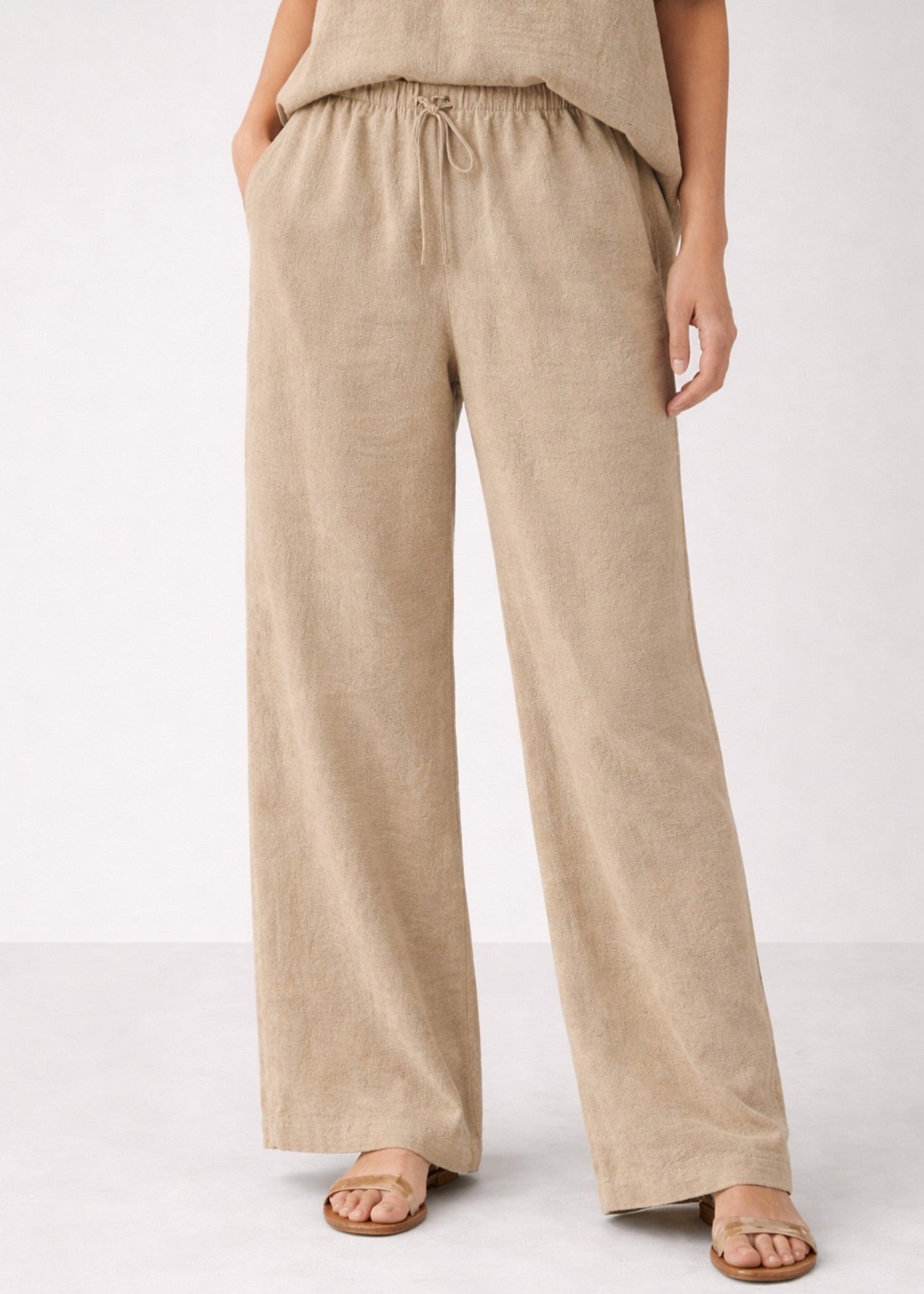 seersucker Trousers in Beige