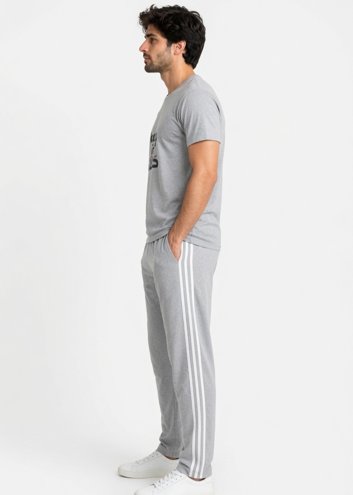 cotton jersey Tracksuit in Grey
