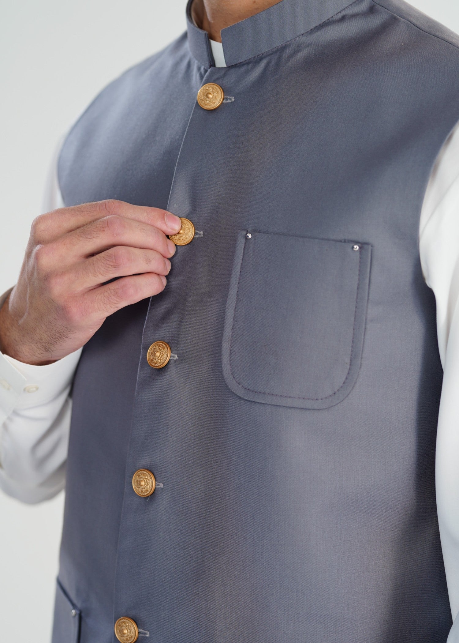 suiting Waistcoat in Off-white, slate grey